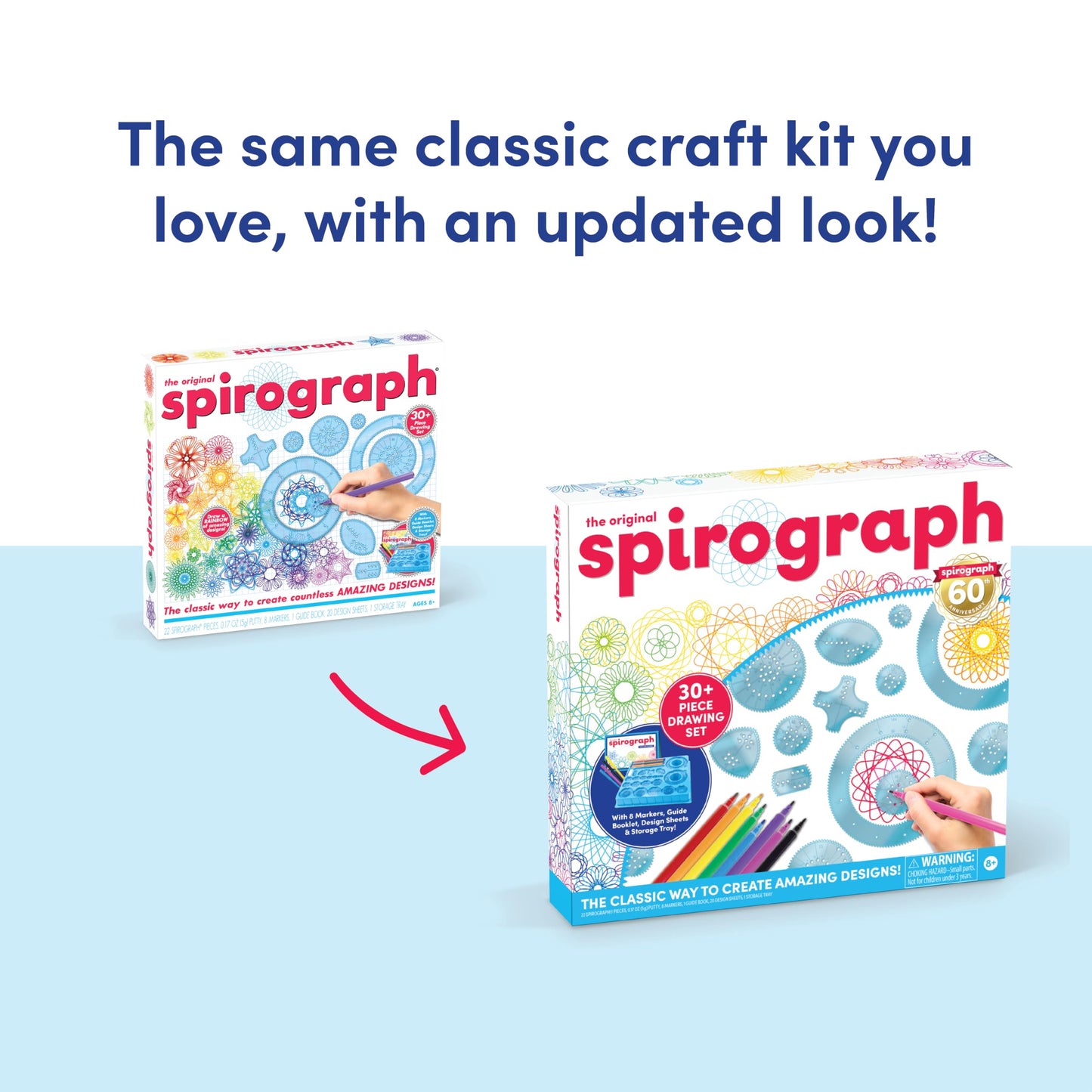 Spirograph with Markers, Arts and Crafts, Kids Toys, Art Supplies, Craft Supplies, Drawing Kit, Spiral Art, Classic Gear Design Kit, Markers, Design Sheet Included, Ages 8+