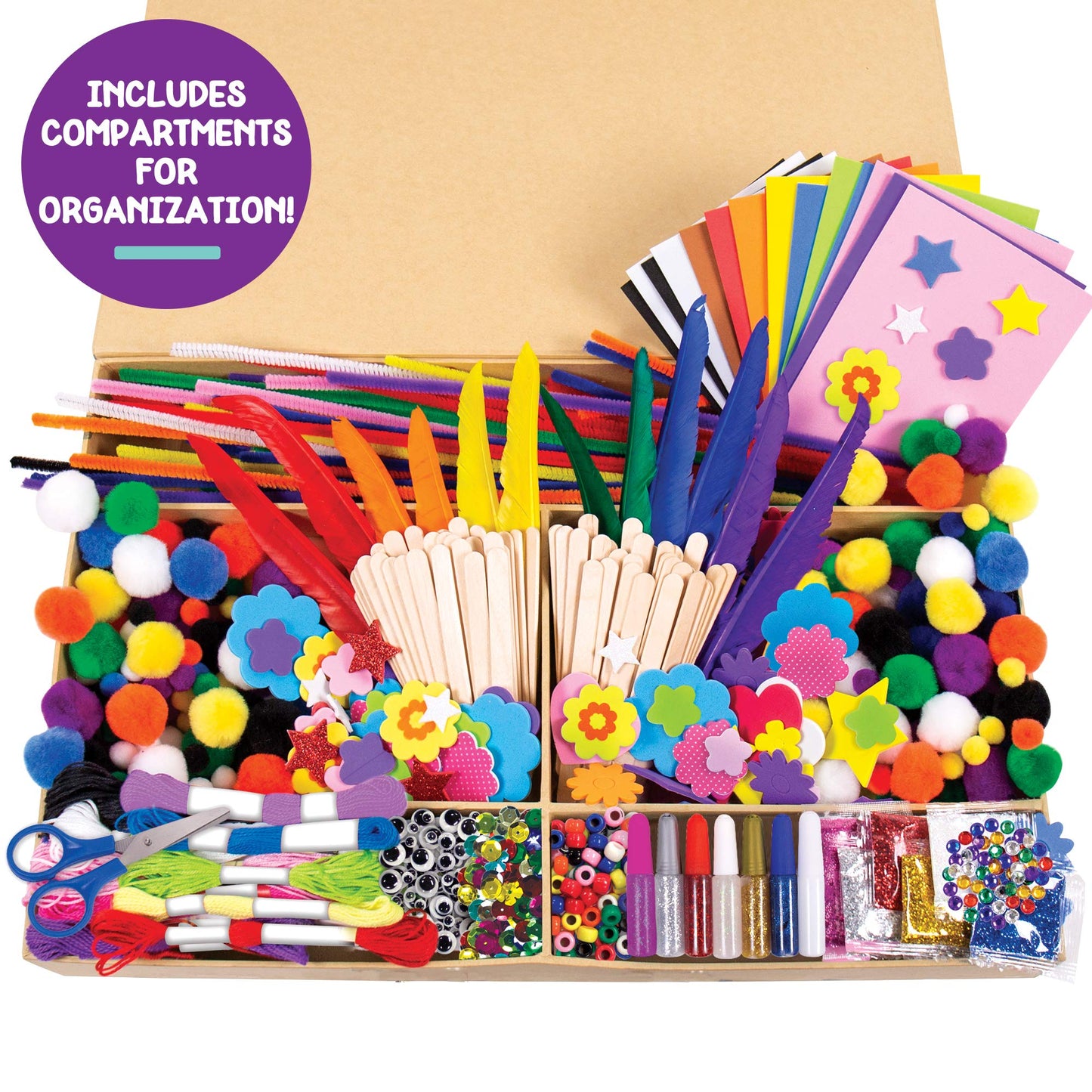 Made By Me Ultimate Craft Box, Art & Craft Activities 1000 Piece Set, Storage Case, Great for Preschool Arts & Crafts, Adult & Group Projects, Craft Box for Kids Girls & Boys