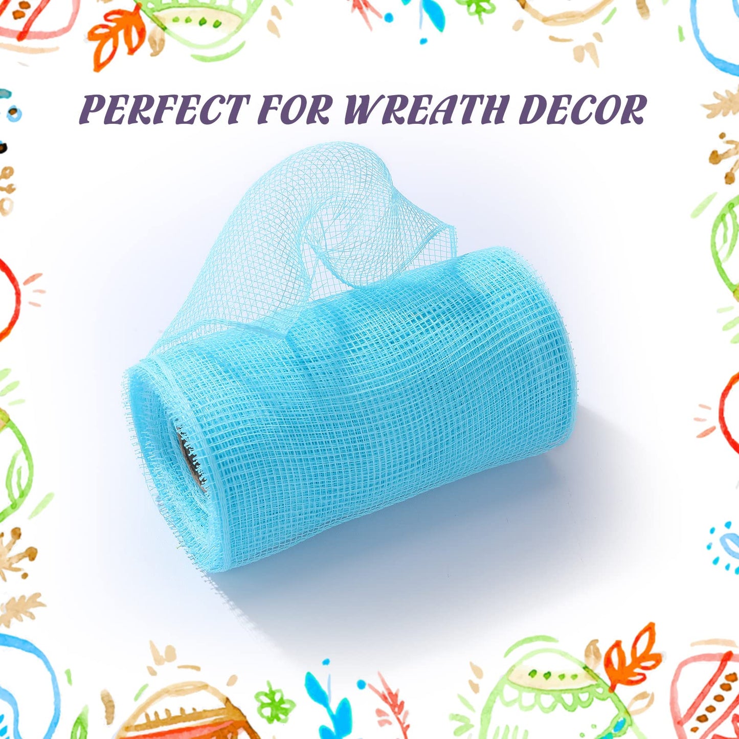 4 Rolls Easter Decor Mesh Ribbon Making Supplies Poly Mesh Ribbon for Halloween Craft Wreaths Decorating 30 Feet Each Roll(6 Inch Wide,Yellow, Green, Blue, Purple)