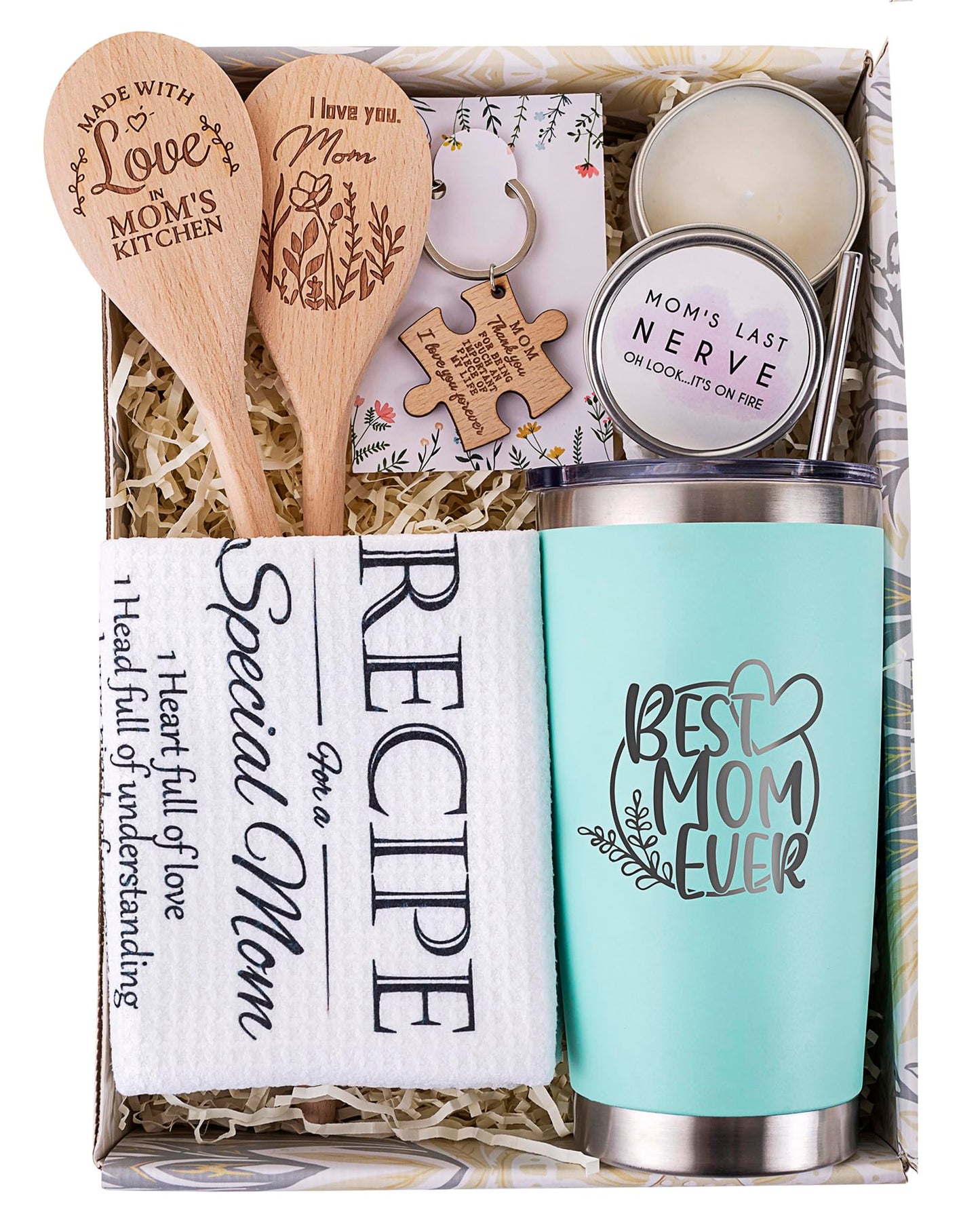 ELEMENU Mothers Day Gifts for Mom from Son Daughter Kids, Cooking Mother Gift Basket, Kitchen Gifts for Mom Wife - Christmas Birthday