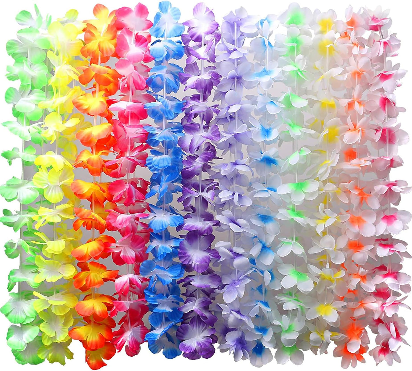 Myamy Hawaiian Leis for Luau Party Decorations: Hawaii Lays Tropical Silk Flower Necklace Bulk Beach Birthday Themed Party Favors Decor 36 Counts