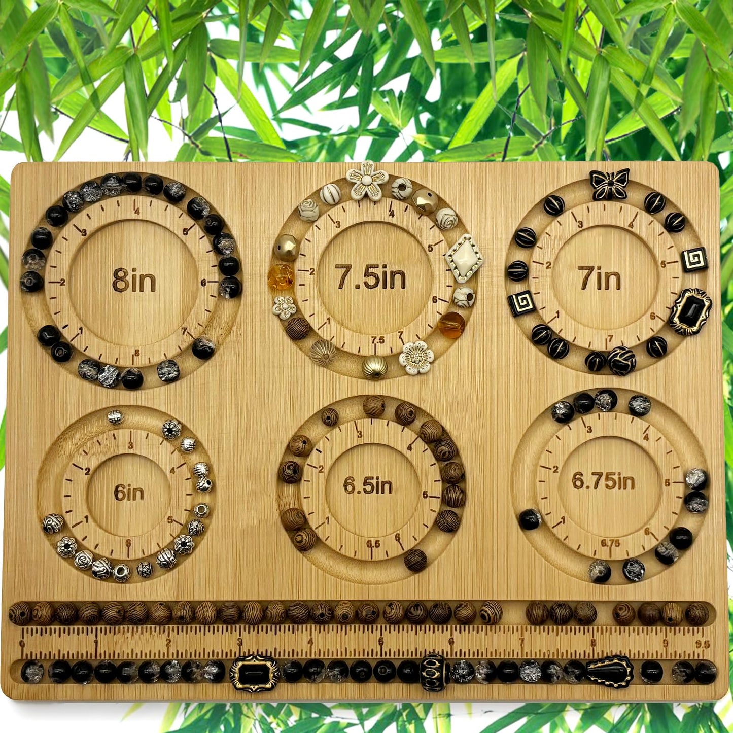 NOAVAOL Bead Boards for Jewelry Making, Combi Bamboo Beading Board for Jewelry Bracelet Making, Beading Trays Jewelry Design Mats for Necklace, Bracelet, DIY Design-small