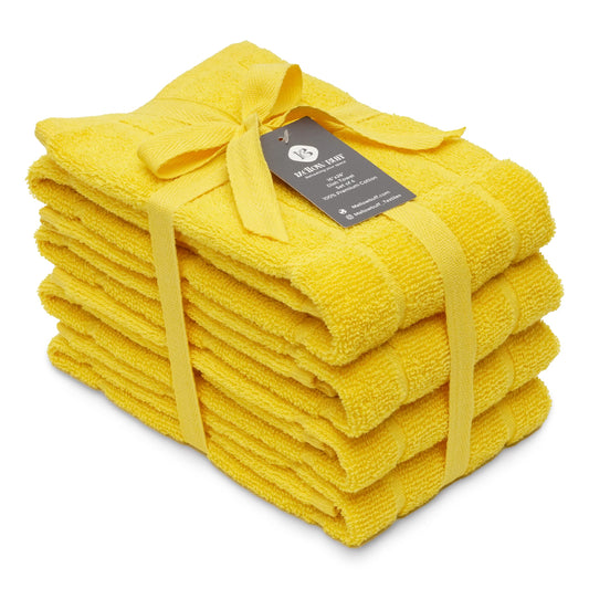 100% Cotton Terry Dish Towels, 4 Pack Plain, 16 x26 Inches, Super Soft and Absorbent Kitchen Towels, Perfect for Kitchen Cleaning and Dish Washing | Yellow