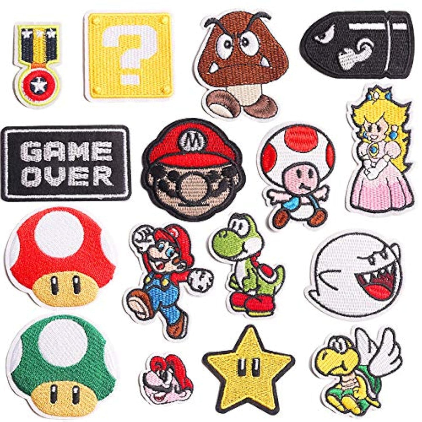 Decorative Patches,16pcs Iron On Patches for Clothing, Embroidered Sew On Super Cute Cartoon Anime Patches for Kids Jackets, Shirts, Backpacks