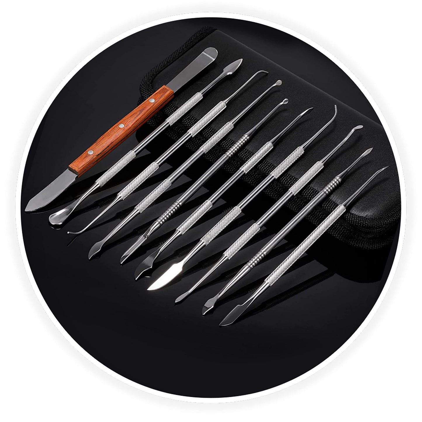 SURGICAL ONLINE Stainless Steel Wax Carvers Set, Pottery & Polymer Clay Tools, Sculpting Kit with Carrying Case