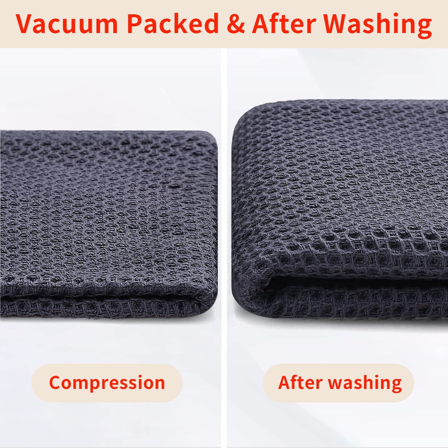 100% Cotton Waffle Weave Kitchen Dish Cloths, Ultra Soft Absorbent Quick Drying Dish Towels, 12 x 12 Inches, 6-Pack, Mixed Color
