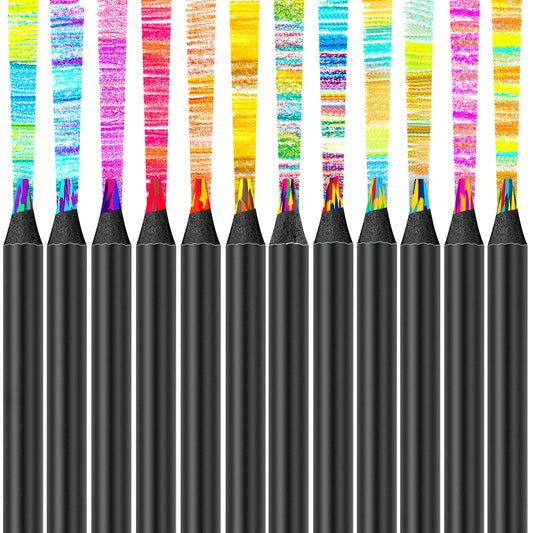 Hapikalor 12-Color Rainbow Pencils Aesthetic Jumbo Colored Pencils for Adult Coloring Sketching Drawing, Cute Drawing Kit Fun Pencils Cool Gifts Stuff Art Supplies for Adults Kids, School Supplies