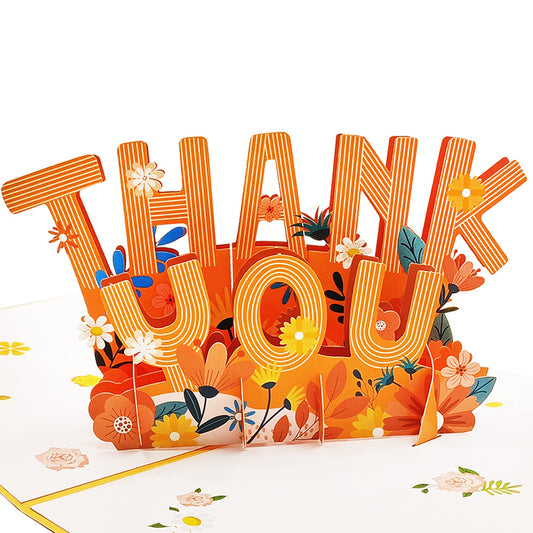 Niewalda Thank You Pop Up Card, 5.9x7.9-3D Pop Up Greeting Card, Thank You Card for Family, Teachers, Friends, Colleague
