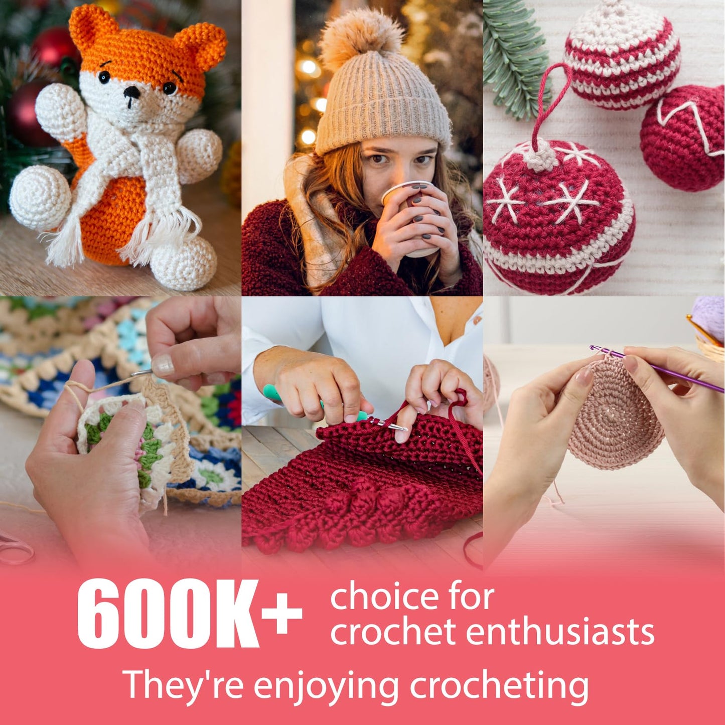 Crochet Hooks Kit with Case, 99-Piece Crochet Hooks Set DIY Crochet Needles Yarn Weave Kits for Knitting Gloves and Sweaters, Ergonomic Lace Crochet Hook for Fine Working