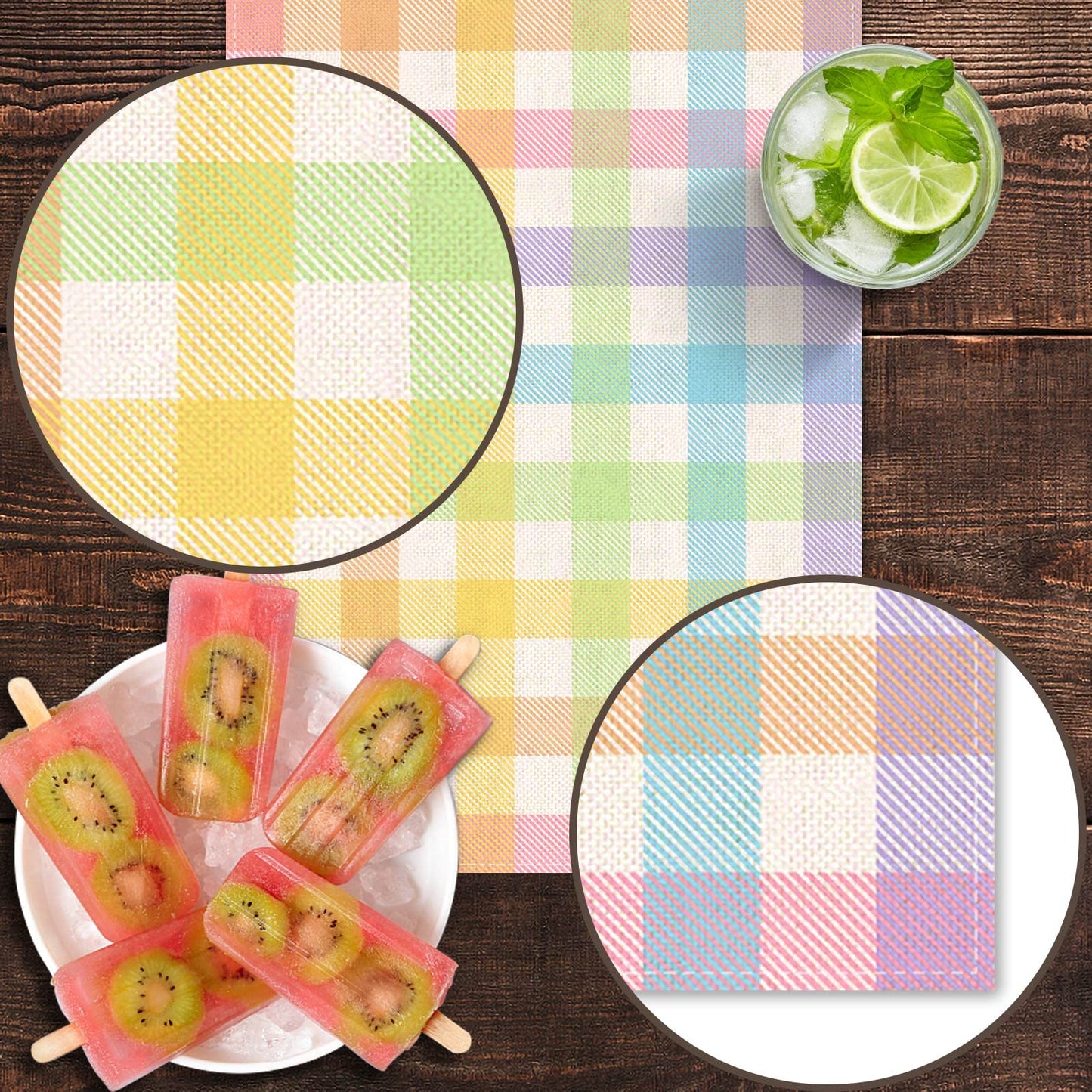Easter Buffalo Plaid Check Table Runner Spring Holiday Farmhouse Fireplace Kitchen Dining Room Home Party Decoration (13" x 72")