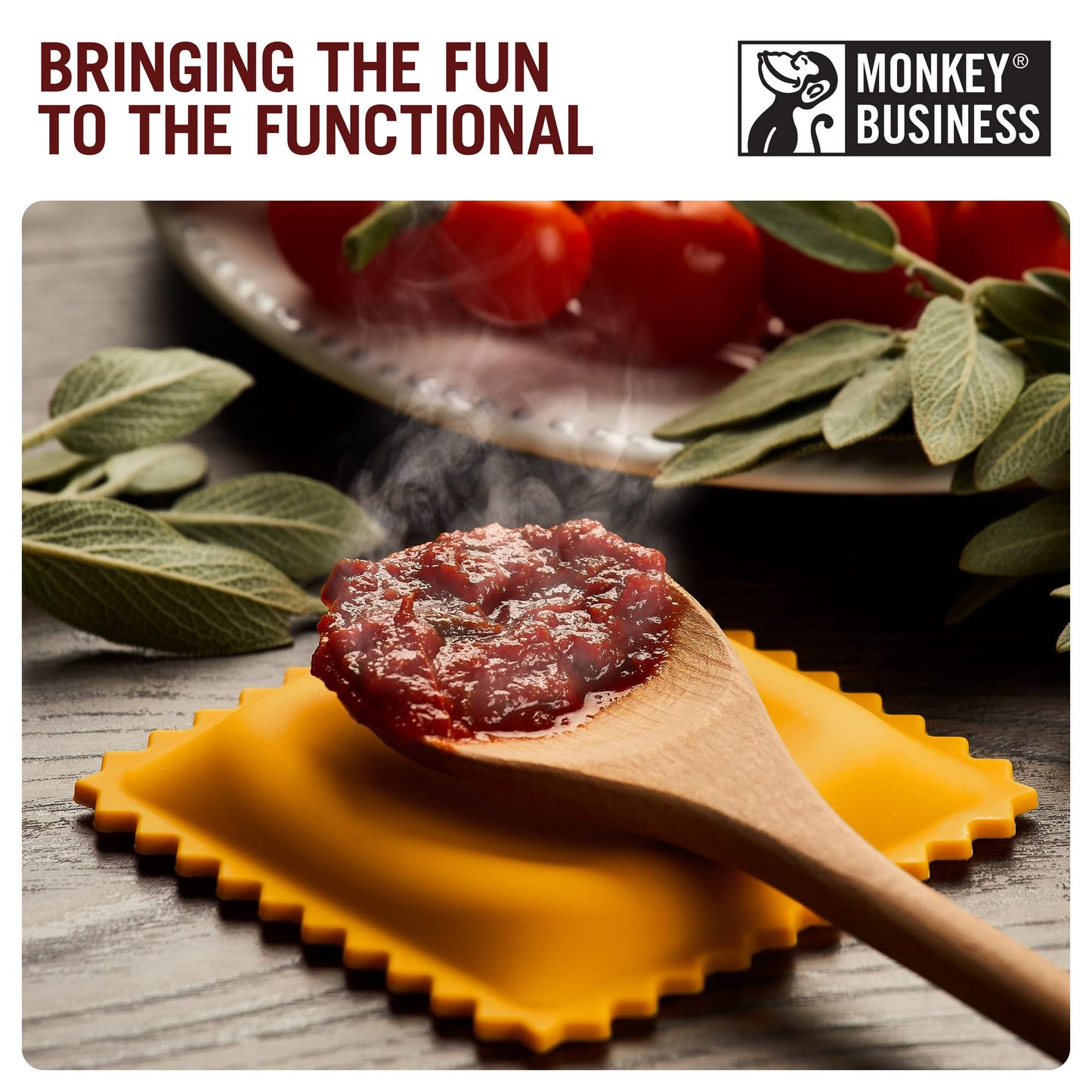 The Original Ravioli-Shaped Spoon Rest | Spoon Rest for Kitchen Counter | Cool and Cute Kitchen Accessories | from a Collection of Different Pasta-Shaped Unique Kitchen Gadgets | by Monkey Business