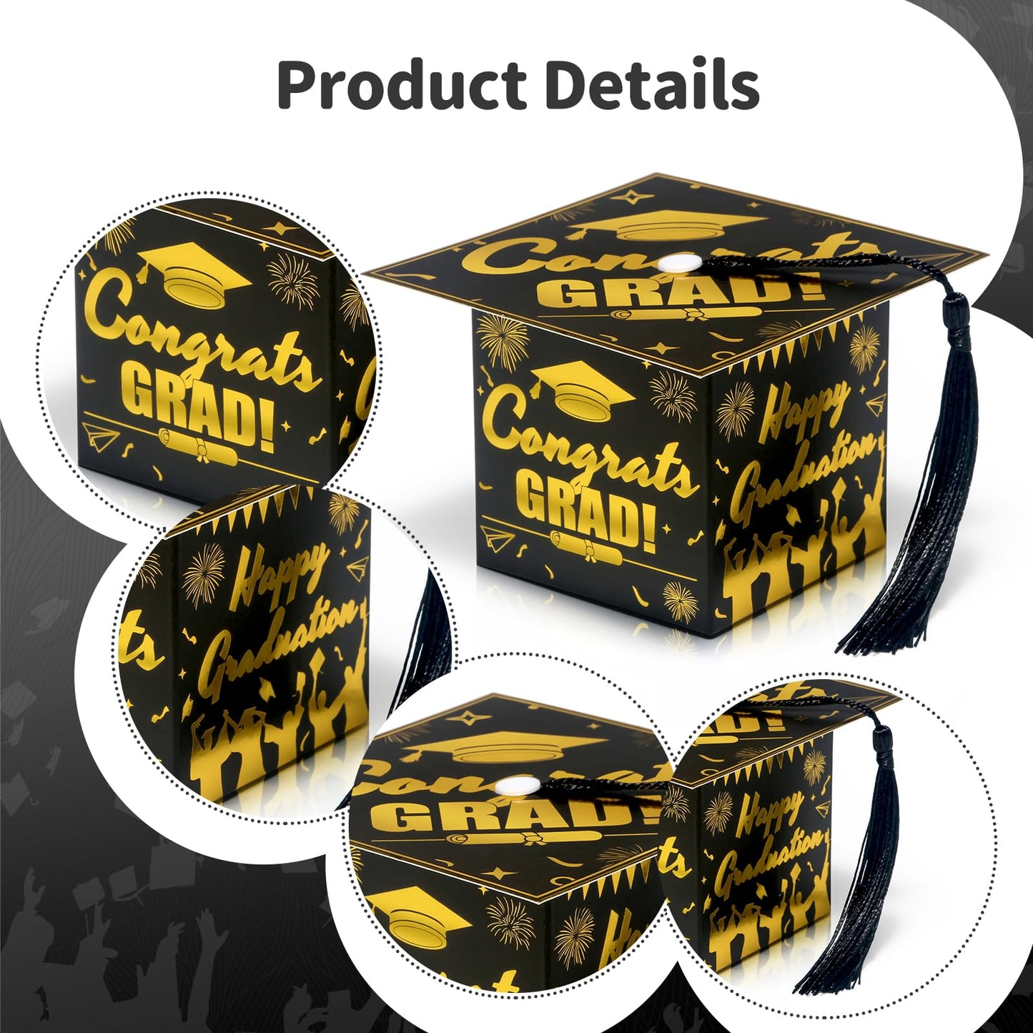 COTOPHER 36 Pack Mini Graduation Cap Gift Boxes, Class of 2026 Graduation Candy Boxes with Tassel, Small Treat Chocolate Box Centerpieces for Tables Party Decorations Graduate Favors Supplies