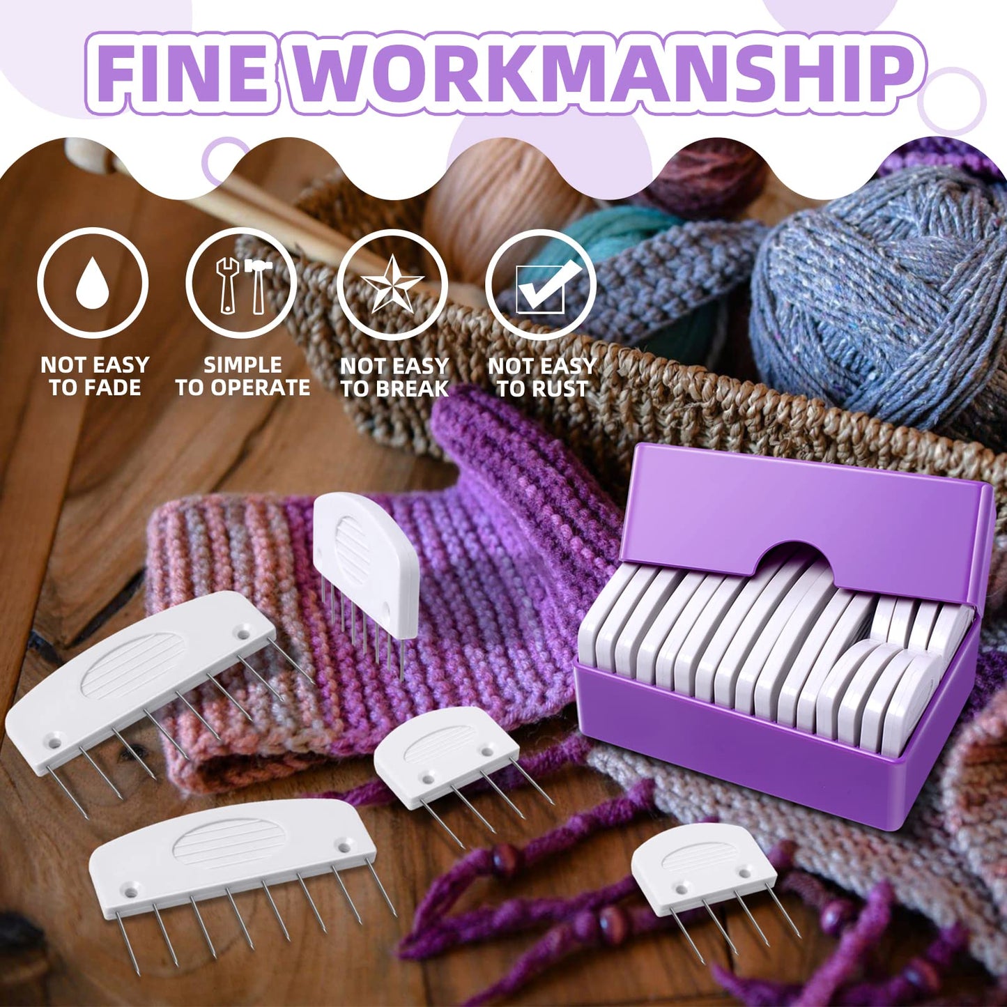20Pcs Knit Blockers & Pins Kit, Knit Blocking Combs for Blocking Knitting, Crochet, Lace or Needlework Projects Tool Device