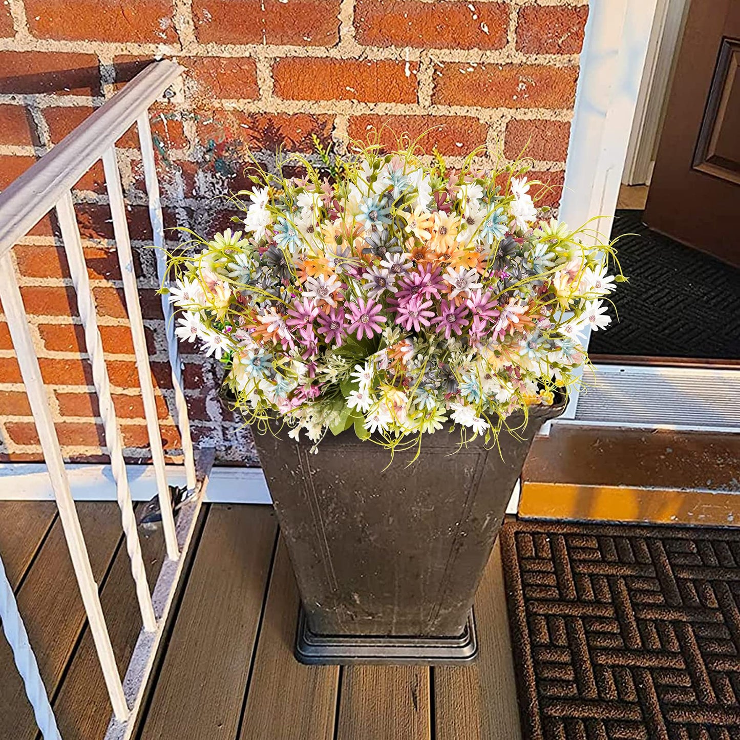 AUMVEYI 6 Bundles Wildflowers Artificial Flowers Outdoor Fake Daisy UV Resistant Silk Wild Flower Bouquets Bulk Faux Plants Plastic Greenery for Decoration vase Floral Arrangements Home Décor