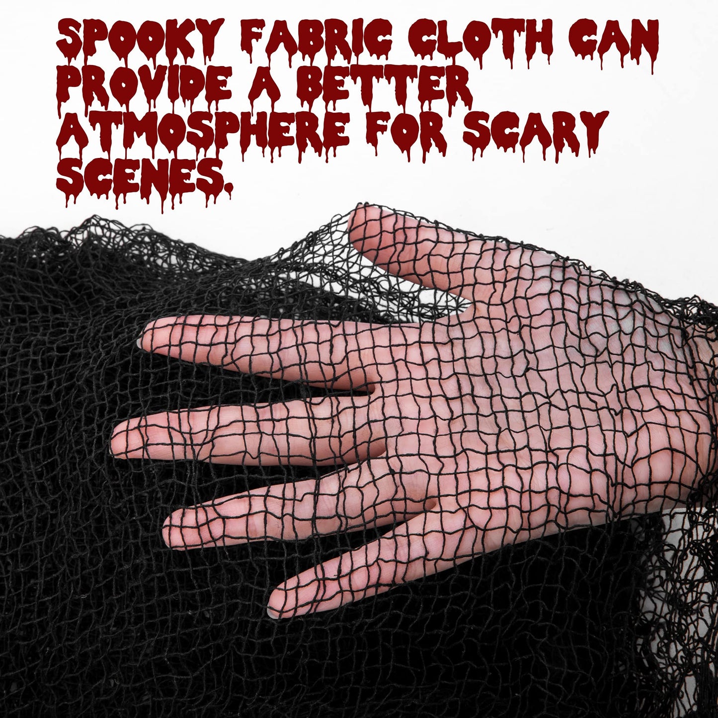 Watayo 9 Pcs Halloween Creepy Cloth, Scary Spooky Fabric Cloth, Halloween Stretch Spider Web Weave Creepy Gauze for Party Haunted House Decor