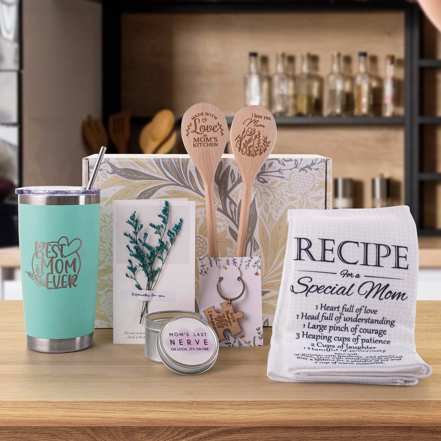 ELEMENU Mothers Day Gifts for Mom from Son Daughter Kids, Cooking Mother Gift Basket, Kitchen Gifts for Mom Wife - Christmas Birthday