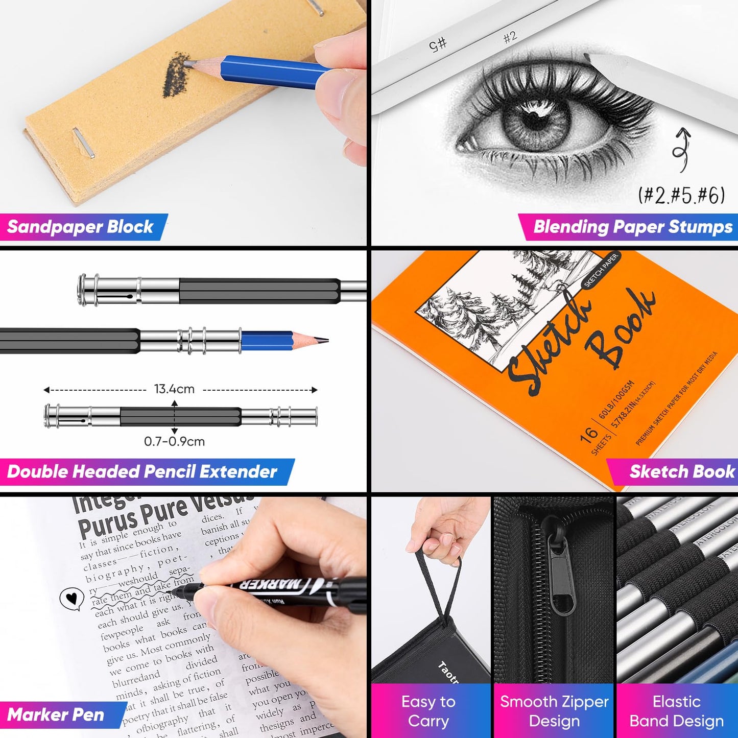 81 Pack Art Supplies for Adults Kids, Pro Art Kit Drawing Pencils Set, Drawing Supplies Sketch Book, Sketching Pencils Kits, Graphite Pencils, Charcoal Pencils, Watercolor Metallic Sketch Art Pencils