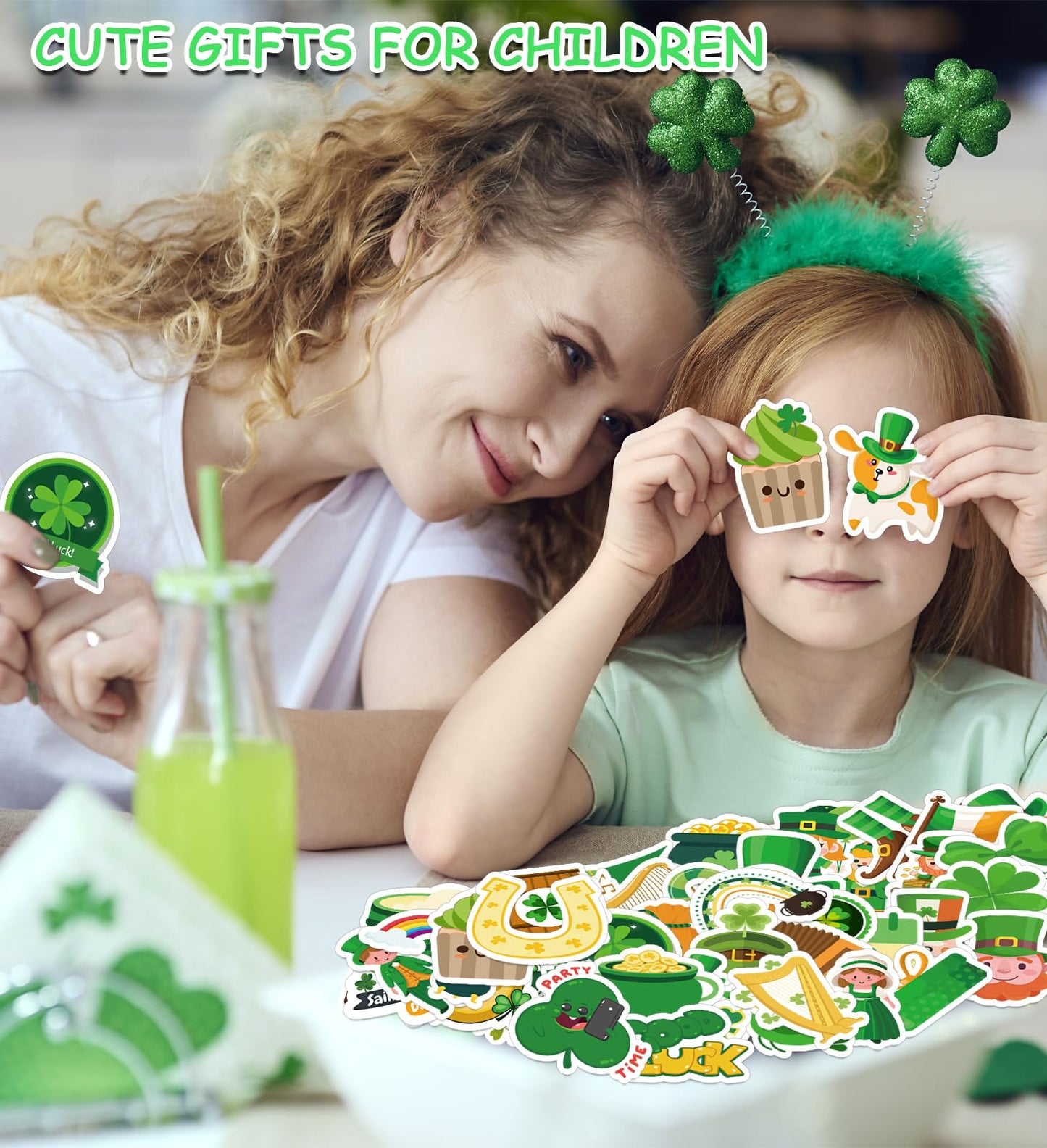 St Patricks Day Decorations - St. Patricks Day Stickers for Kids -St Patrick Day Accessories Shamrock Gifts for Kids Stickers Games Toys Crafts Party Favors