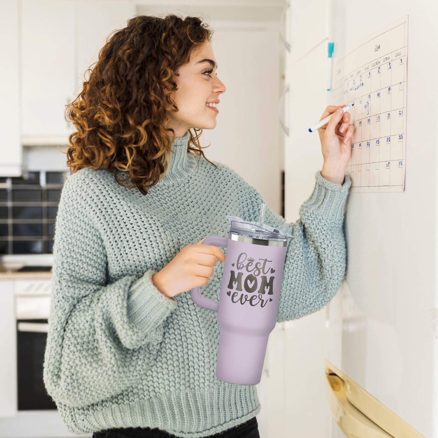 KatAndNat Gifts for Mom from Daughter, Son, Kids - Birthday, Valentines, Christmas, Mothers Day Gifts for Mom - Mama Mother Cup for Women - 40 Oz Purple Stainless Steel 2-sided Tumbler with Lid