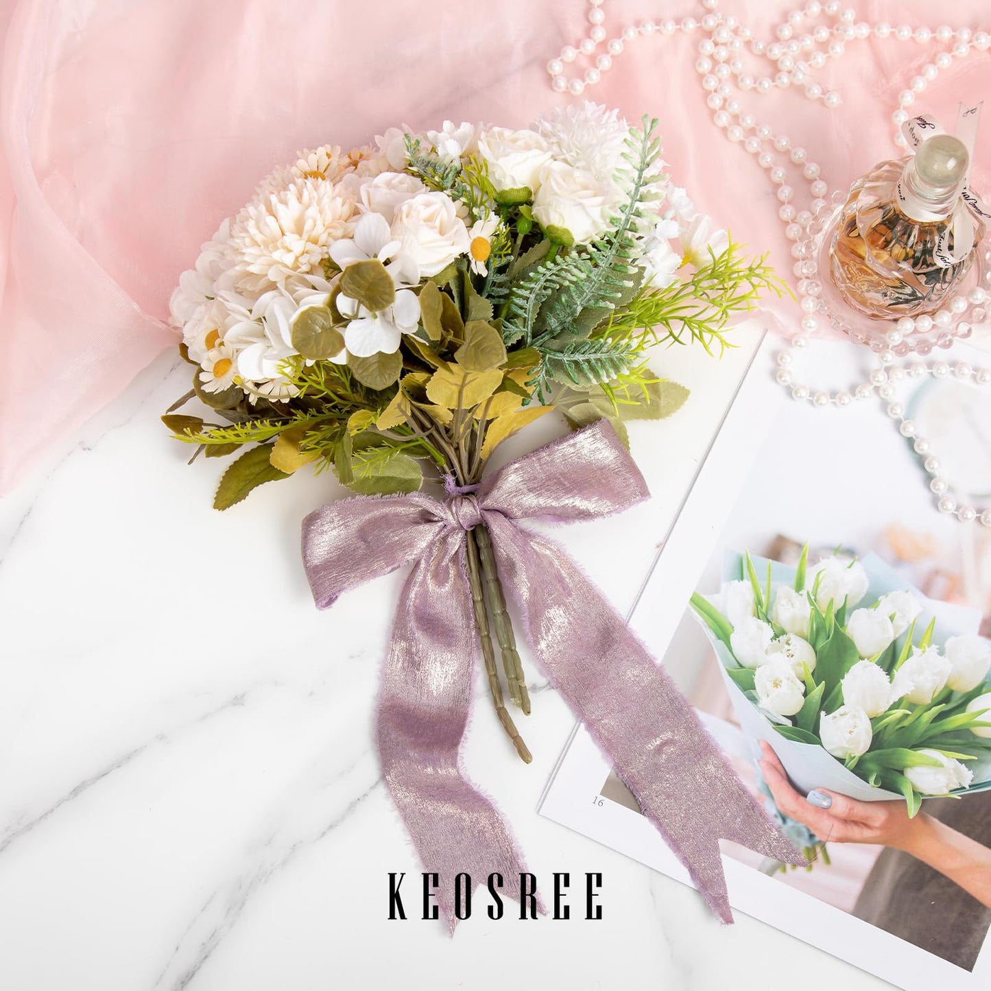 Multicolour Silk Chiffon Ribbon,Frayed Shimmery Silk Ribbon for Bridal Flower Bouquet Christmas Gift Wrapping Wedding Decor Invitations Decorations 1.5" x 18 Yards (2Yards X 9 Rolls)