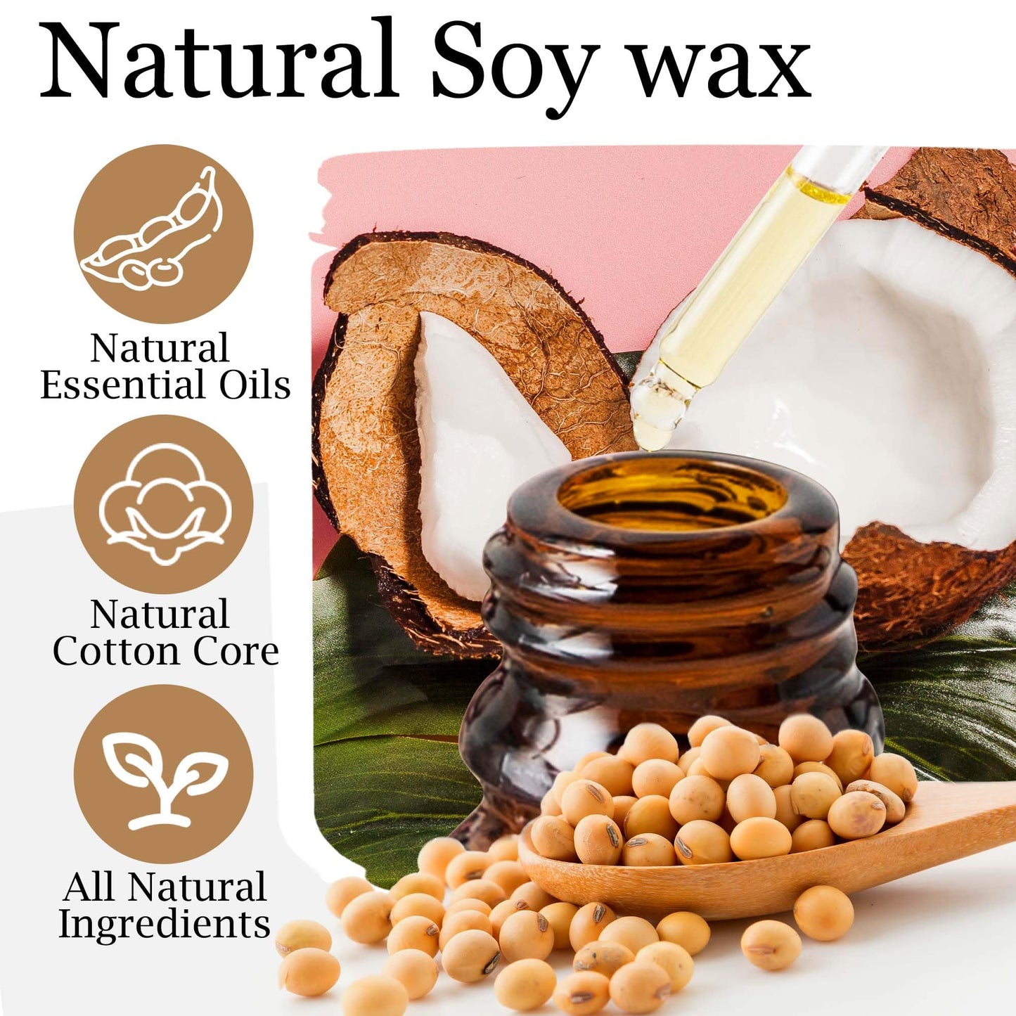 Candles Gifts for Women - Natural Soy Wax Candle for Home Scented Perfect for Christmas, Birthday, Mother's Day, Vanilla Coconut Candles