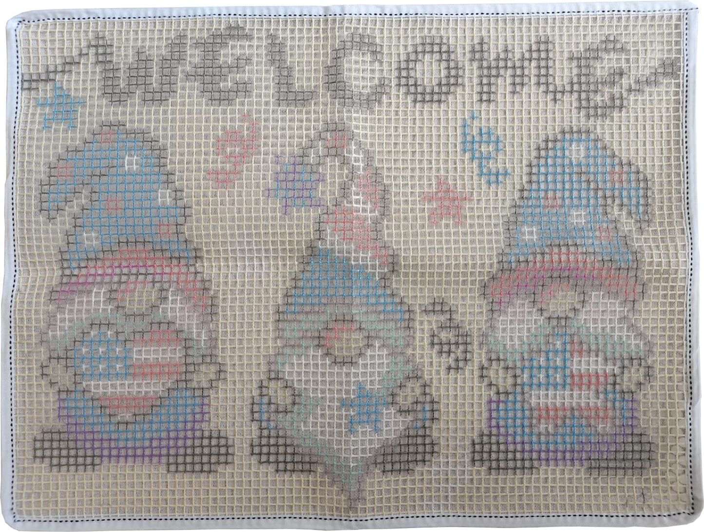 TEZKIM Latch Hook Kits for Adults Kids Christmas Rug Making Kits with Printed Canvas Carpet Tapestry Kits DIY Needlework Doormat Creative Gift Home Decoration 20.5Inch X13.8Inch (Beige)