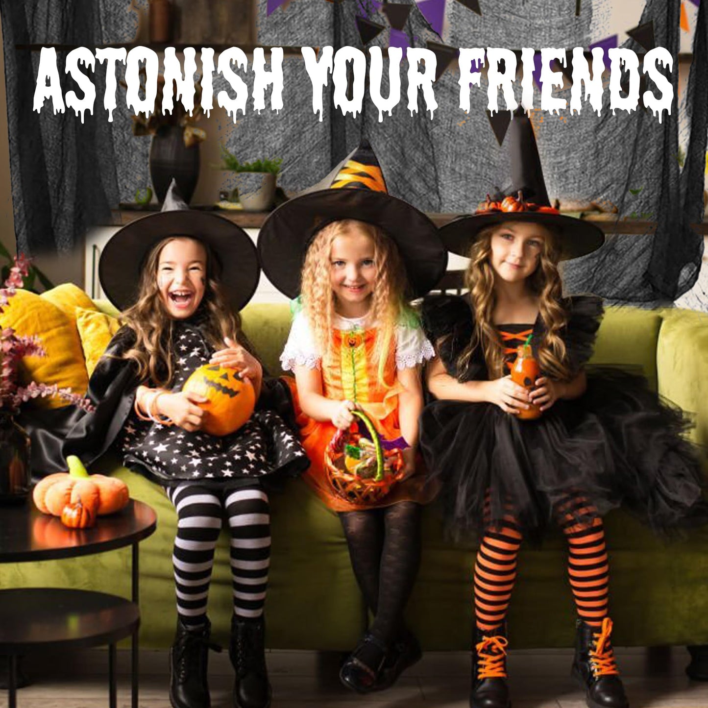 DealKits (48 x 240 in.) Halloween Creepy Cloth, Spooky Giant Cheese Cloth Tapestry for Halloween Party Supplies Decorations Outdoor Yard Home Wall Decor, Black