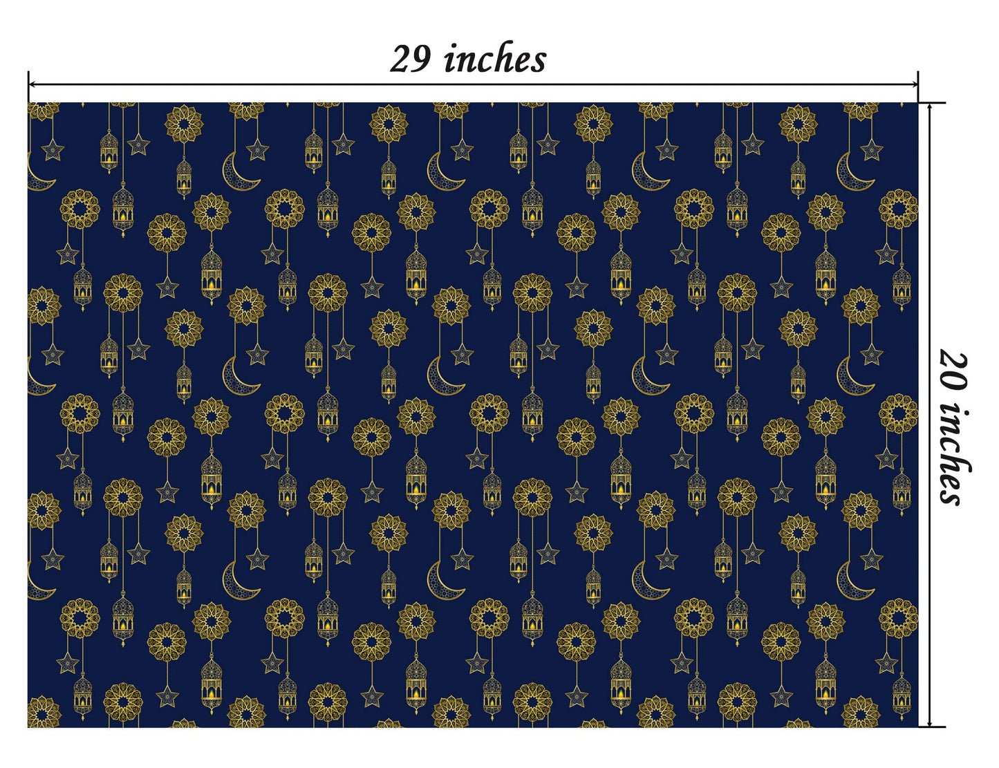 Eid Mubarak Wrapping Paper - Ramadan Kareem Gift Wrap with Mosque, Lantern & CamelDesigns - for Islamic Holidays & Party Decor - 20 x 29 Inches, 8 Folded Sheets, Easy to Store