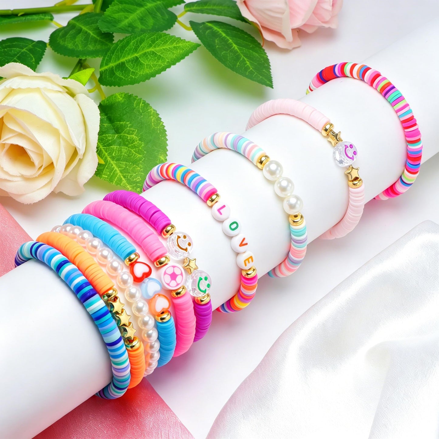 CHENSILAIYI 10pcs Friendship Bracelets for Teen Girls & Women: Beaded, Preppy, Beach Styles - Ideal Gifts