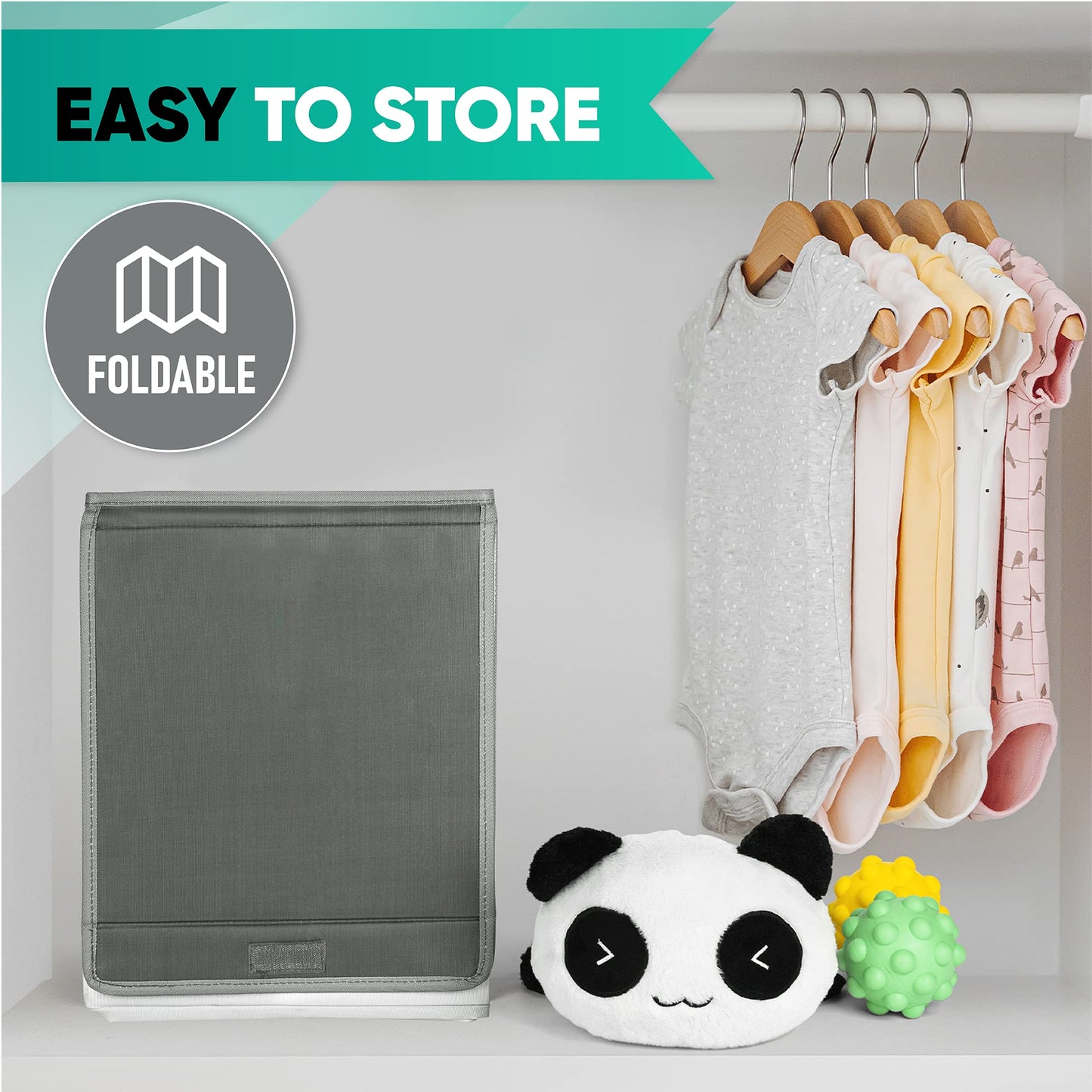 Hula Home Large Toy Box (2pc) - Lightweight Collapsible Sturdy Toy Storage Chest w/Flip-Top Lid & Handles (24.5" x 12" x 16") (Dog & Elephant)