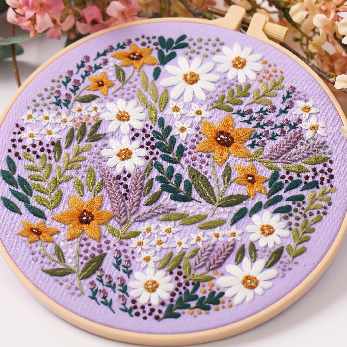 3 Pack Embroidery Starter kit with Patterns and Instructions, DIY Adult Cross Stitch Kits Beginner, Including 3 Plastic Embroidery Rings, 1 Scissors, Colored Threads and Needles