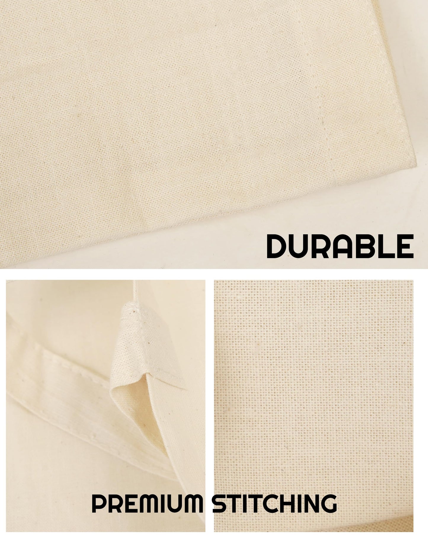 Tote Bags Bulk - 100% Cotton Reusable Shopping Bags - 6 & 12 Pack Grocery Bags Reusable Shopping Bags - Tote Bags for Women 15 x 16