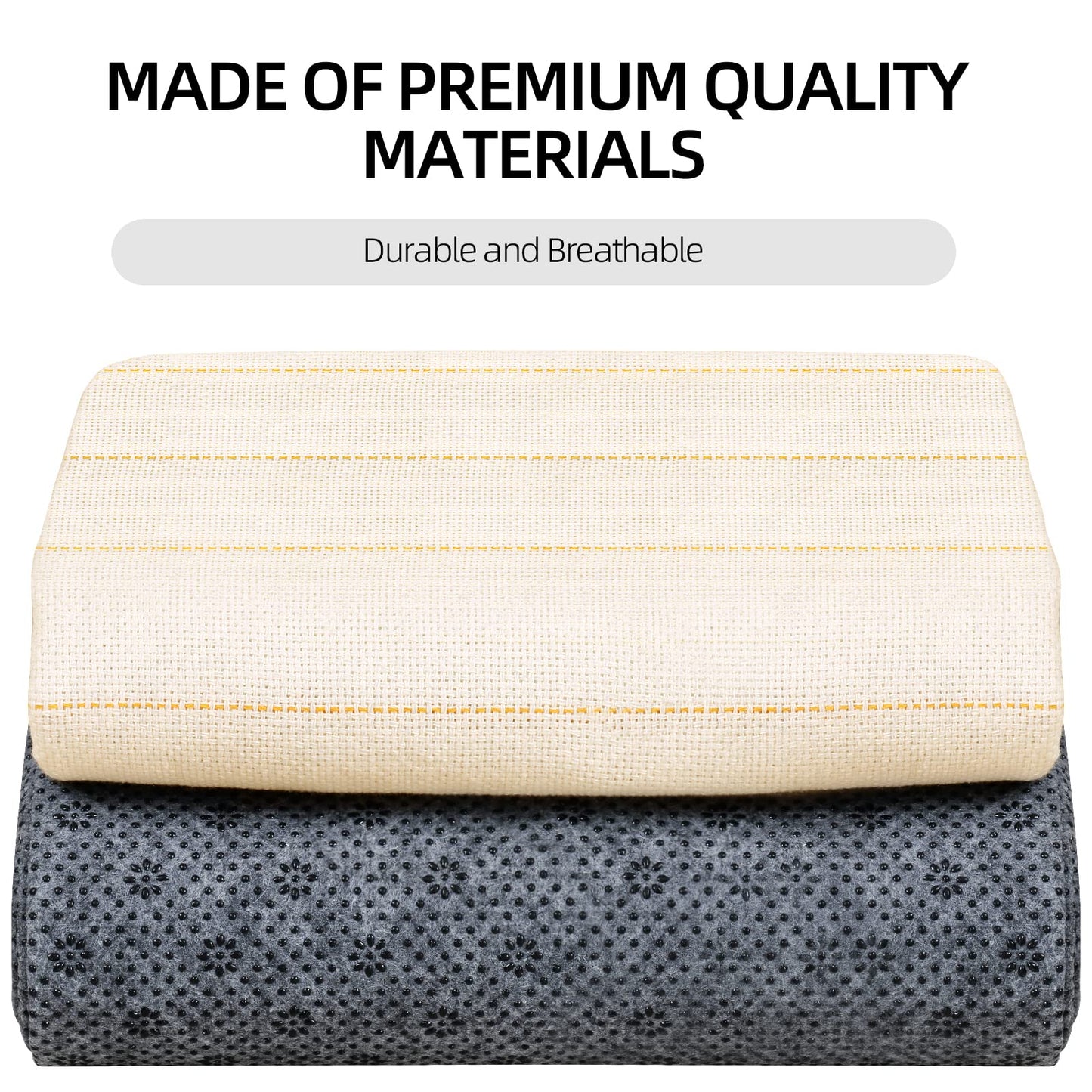 ROCKY&CHAO 70"x40" Non-Slip Backing Felt Cloth for Tufted Rugs, 59"x39" Tufting Cloth with Yellow Marked Lines for Rug Tufting, Monk Cloth Rug Tufting Kit for Tufting Gun, Punch Needle, Rug Hooking