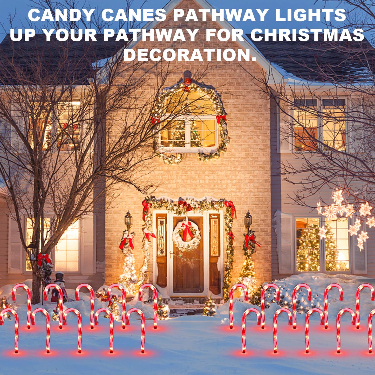 Christmas Candy Cane Lights, 12inch Set of 5 Candy Canes Christmas Pathway Lights Outdoor-TIGOMOOV Candy Cane Christmas Decorations Outdoor for Holidays Lighting up Sidewalk,Yard,