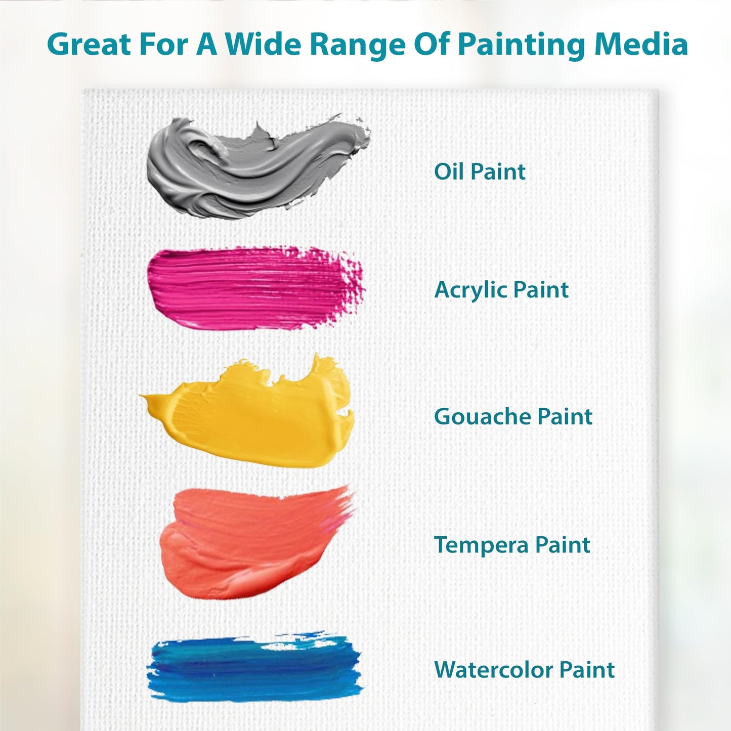 KEFF Canvas Boards for Painting - 10x10 6-Pack Bulk Canvas Panels, 100% Cotton Triple Primed Large Canvases for Art Painting Supplies, Acrylic, Oil, Watercolor & Tempera