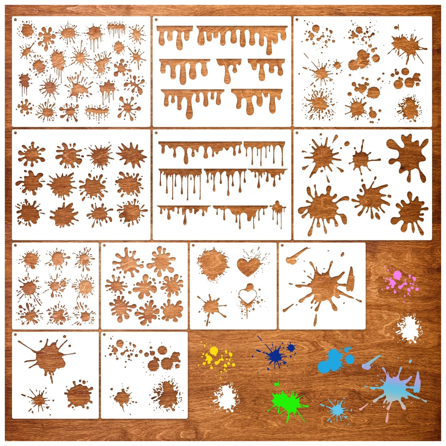 12 Pcs Graffiti Stencils for Spray Painting Reusable Shoe Stencils Stain and Splatter Airbrush Templates for Wood Canvas DIY Crafts (12 Graffiti)