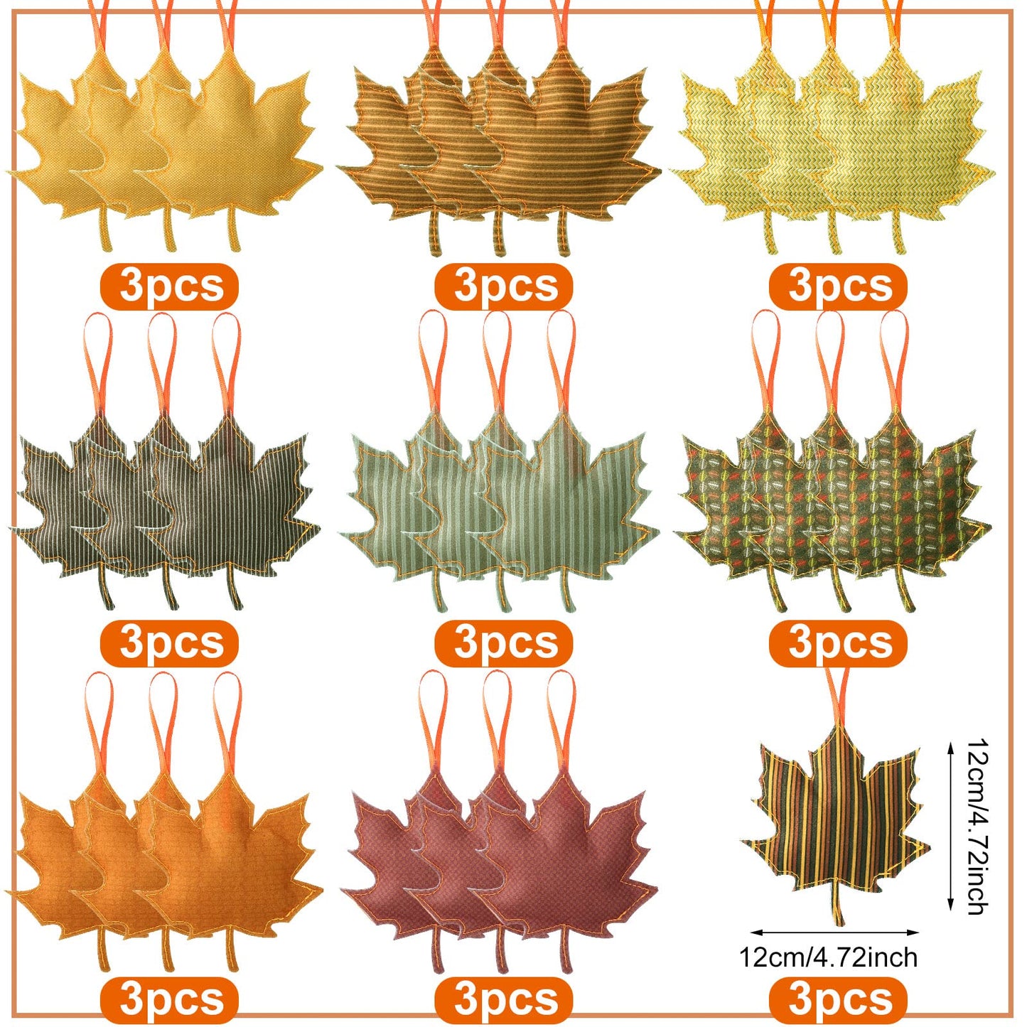 Tudomro 27 Pcs Fall Thanksgiving Maple Leaf Hanging Ornaments Felt 3D Fall Decoration Harvest Fall Leaves Farmhouse Decorations for Tree Festival Party Supplies(Maple Leaf Style)