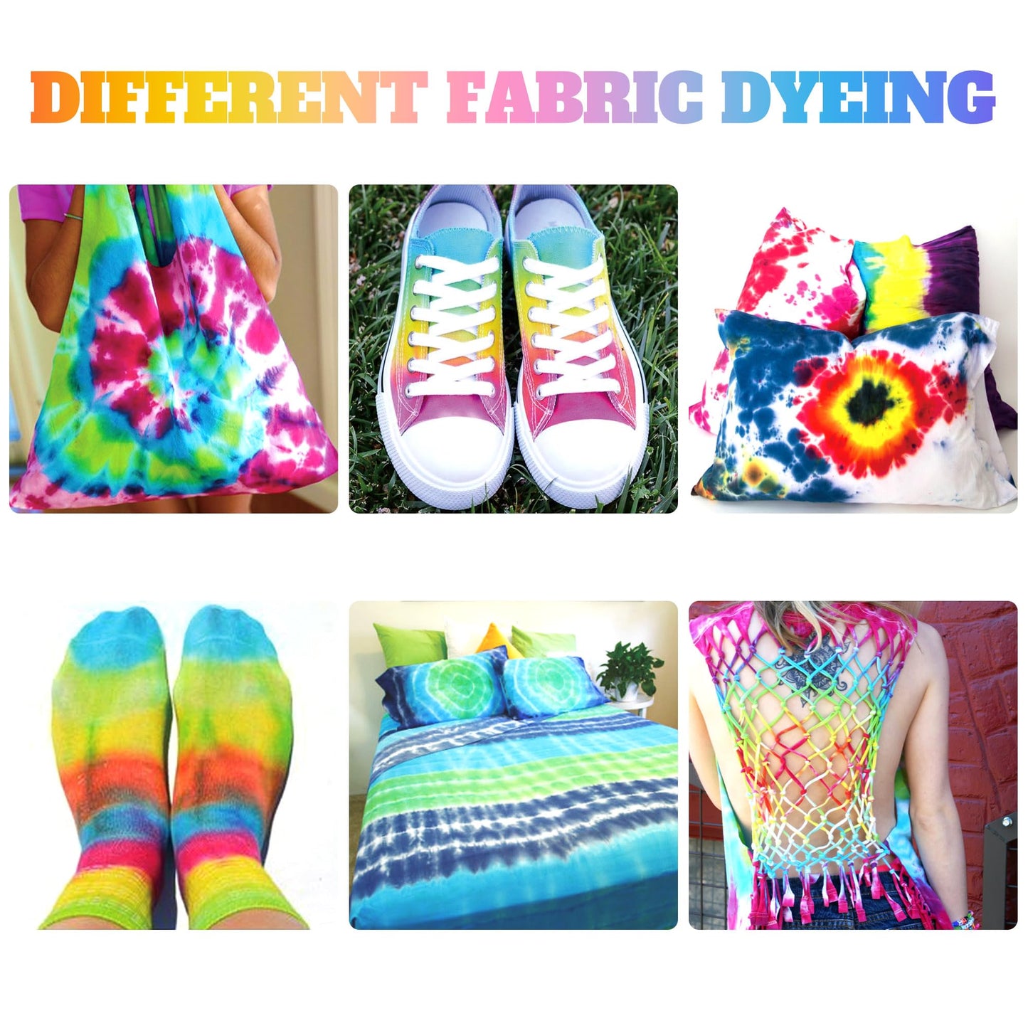 Tie Dye Kit, Tie Dye Set for Kids, 18 Vibrant Colors Pre-Filled Tye Dye Bottles, Non Toxic Permanent Fabric Dye Art Set, Easy DIY Fabric Art - Create Fun