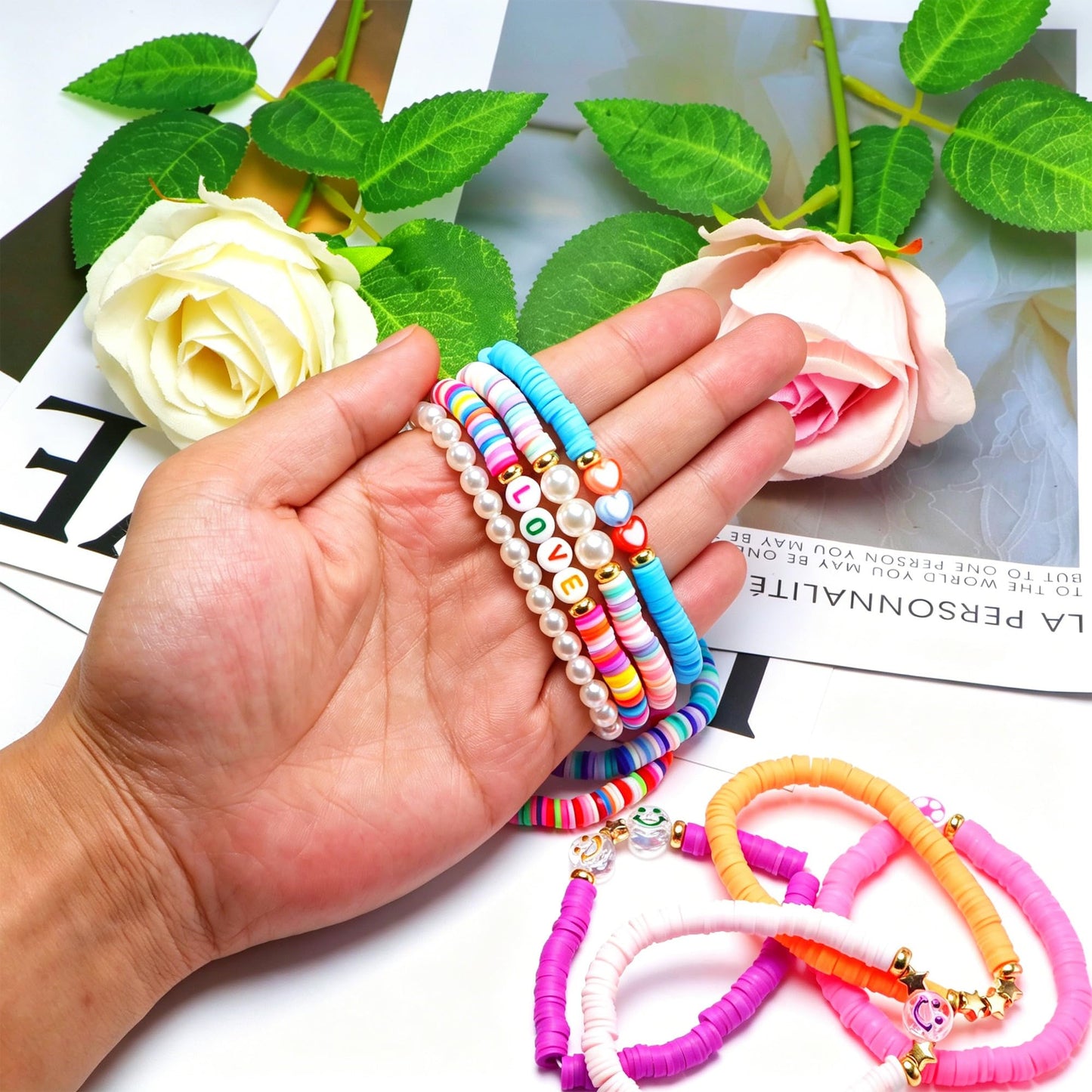 CHENSILAIYI 10pcs Friendship Bracelets for Teen Girls & Women: Beaded, Preppy, Beach Styles - Ideal Gifts