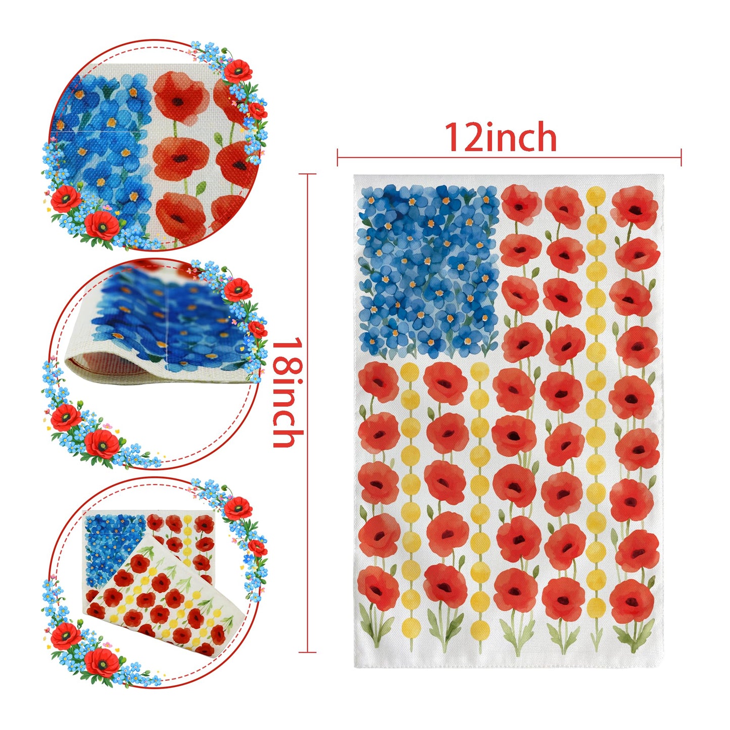 Memorial Day Decorations - Spring Garden Flag for Easter Summer | 12x18 Inch Double Sided Patriotic American Flag for Outdoor Outside Yard USA Celebration 4th of July Decor - 250 Anniversary USA Merchandise