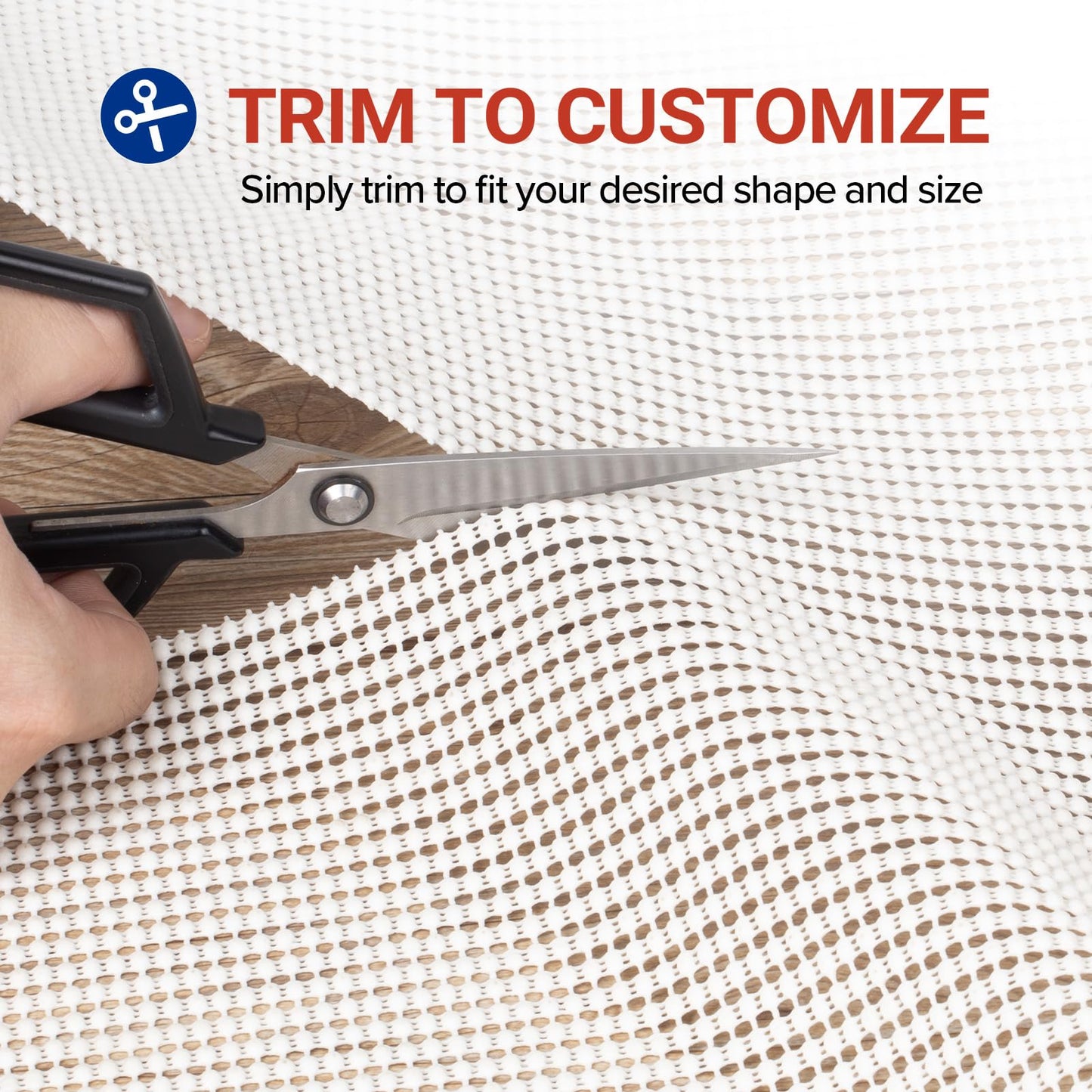 Non-Slip Rug Pad Gripper 8x10 Feet, Anti Skid Mat for Under Area Rugs, Keeps Rugs in Position and Safe, Thick Cushioned Carpet Pad for Hardwood Floors Protection