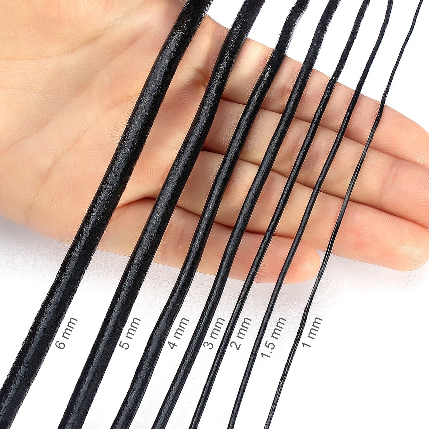 BEADNOVA Genuine Round Leather Cord Natural Leather Strips for Jewelry Making Bracelet Necklace Beading (11 Yards,1.0mm)