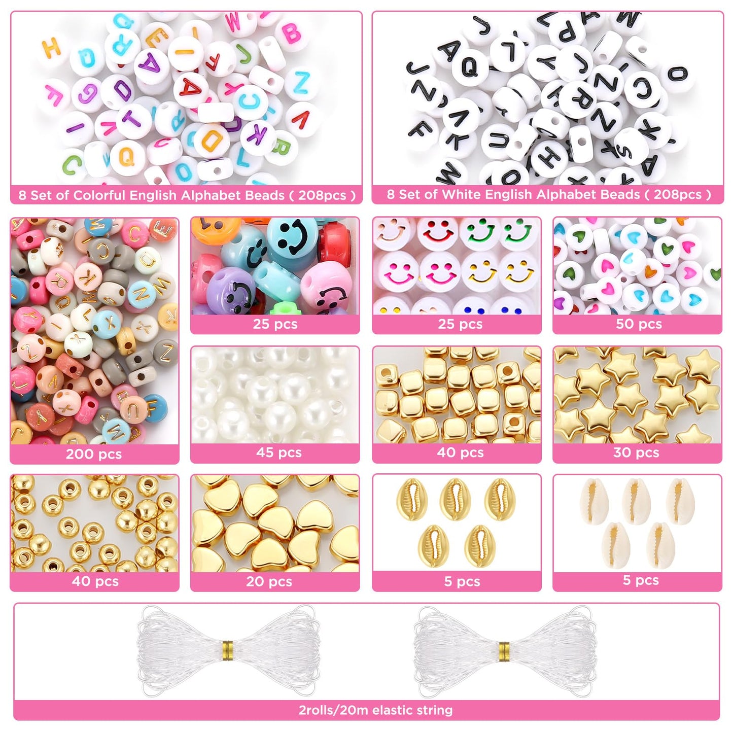 Funtopia 3mm 37000pcs+ Seed Beads for Jewelry Making, 120 Colors Small Glass Beads for Bracelets, Friendship Bracelet Kit with Alphabet Letter Beads Smile Face Beads for DIY, Art and Craft