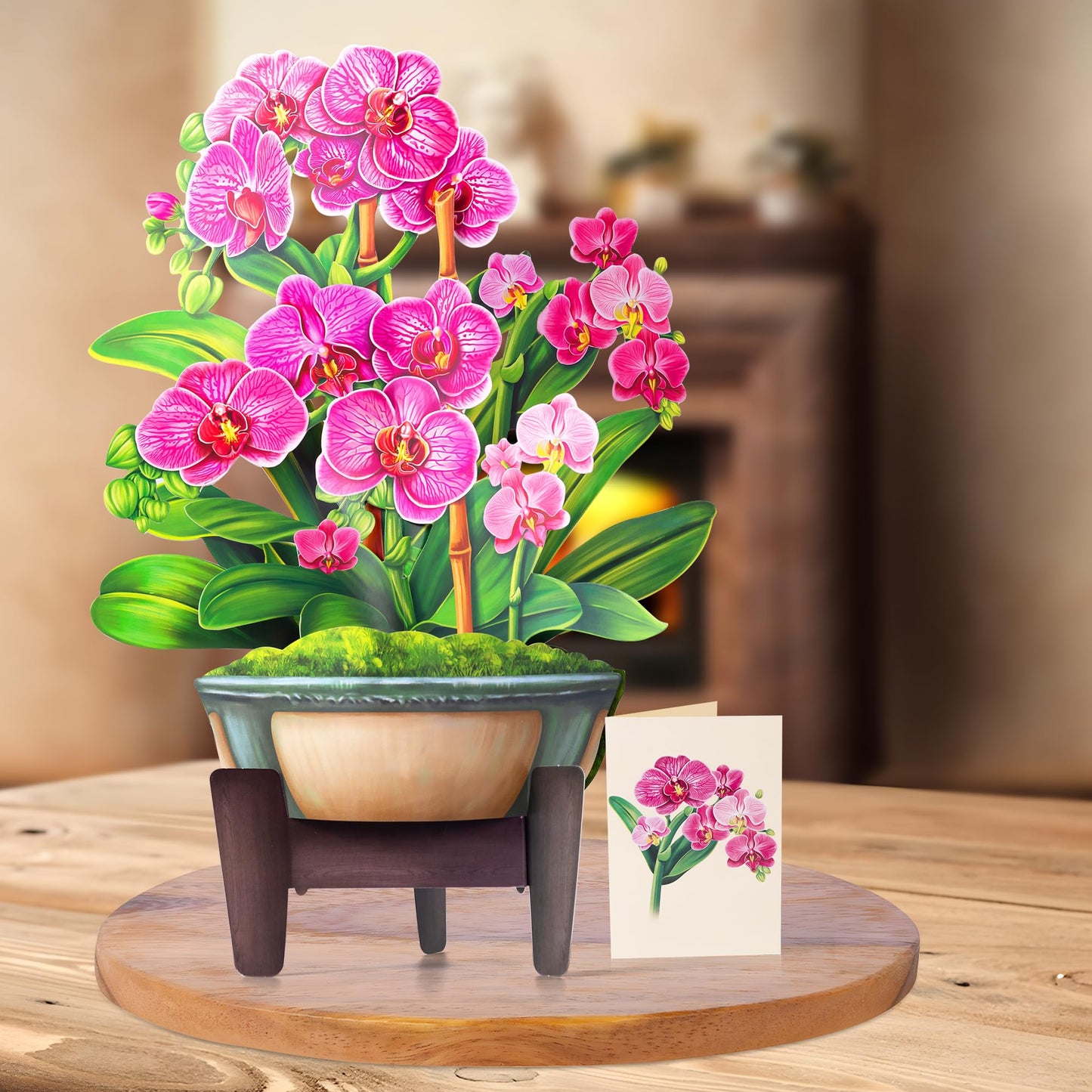 Airpark Mothers Day Gifts Pop Up Flower Card, 3D Orchid Bouquet Mothers Day Cards for Mom Women, Birthday, Thank You, Teacher Appreciation Gifts, Floral Card with Envelope & Note