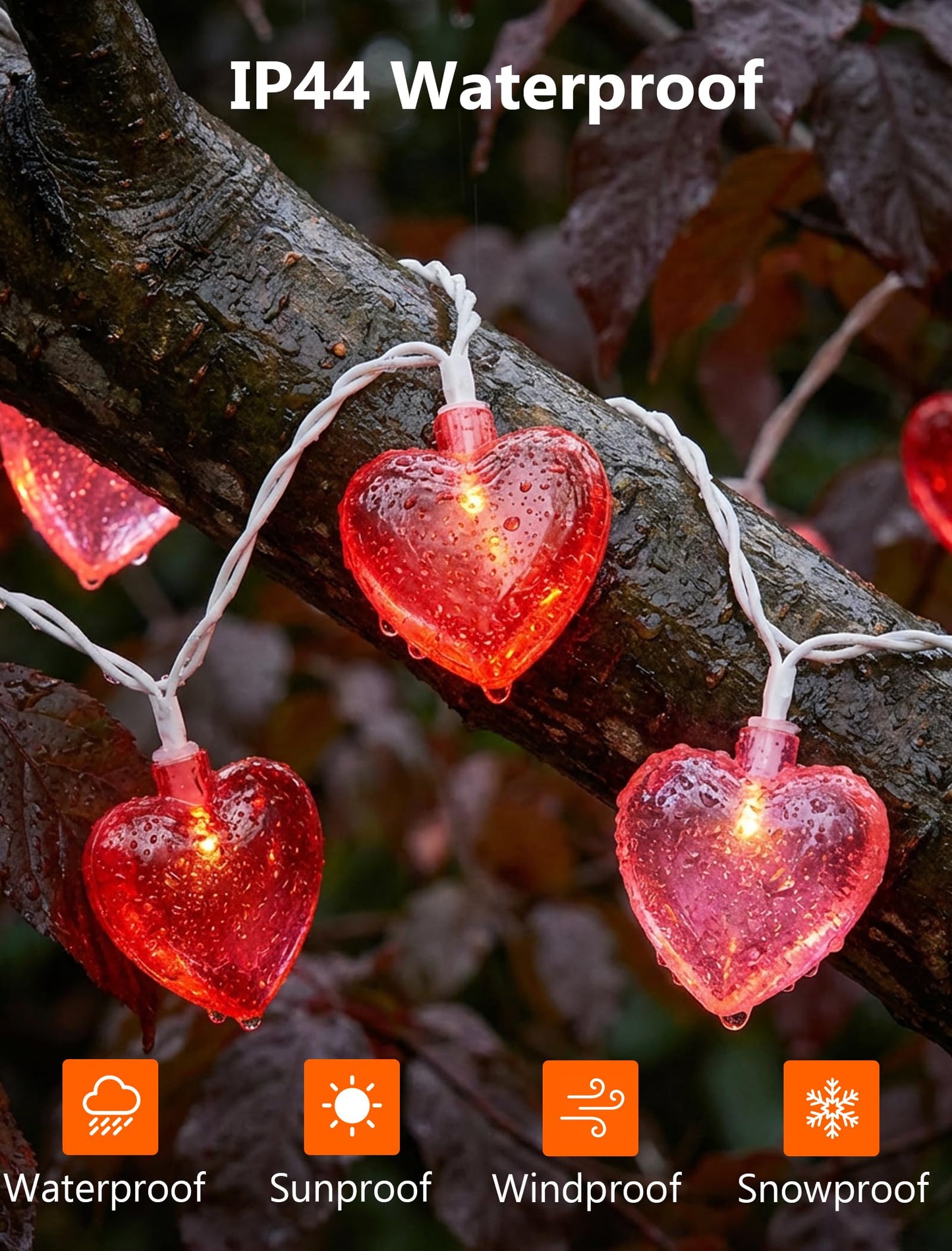 Heart String Lights, 8.5Ft Valentine's Day Decorations String Lights with 10 Pink and Red Heart Lights, Plug in Heart Fairy Lights for Bedroom Home Wedding Indoor Outdoor Valentine's Day Decor