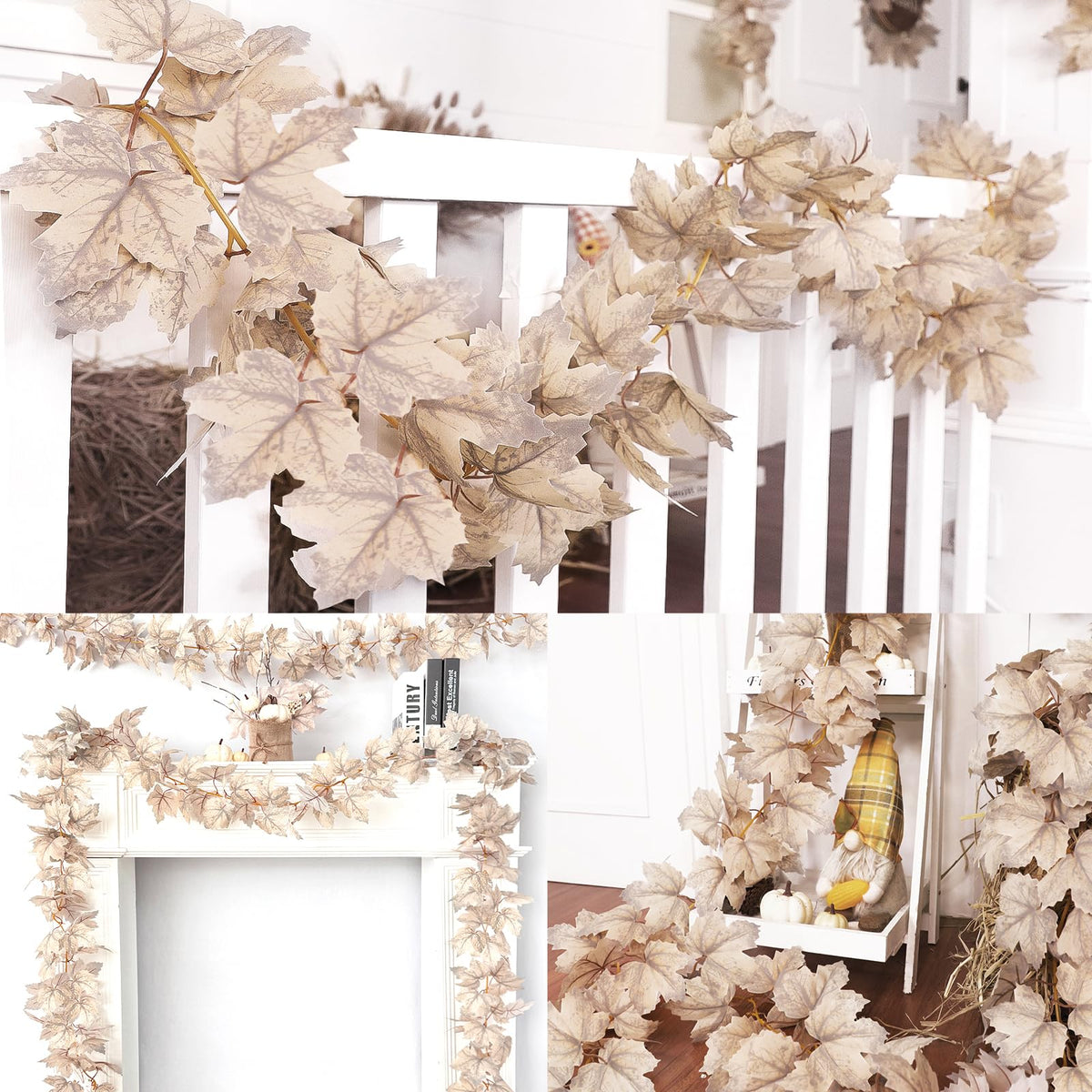 2 Pack Fall Maples Leaves Garland 6 FT Artificial Fall Decorations for Home