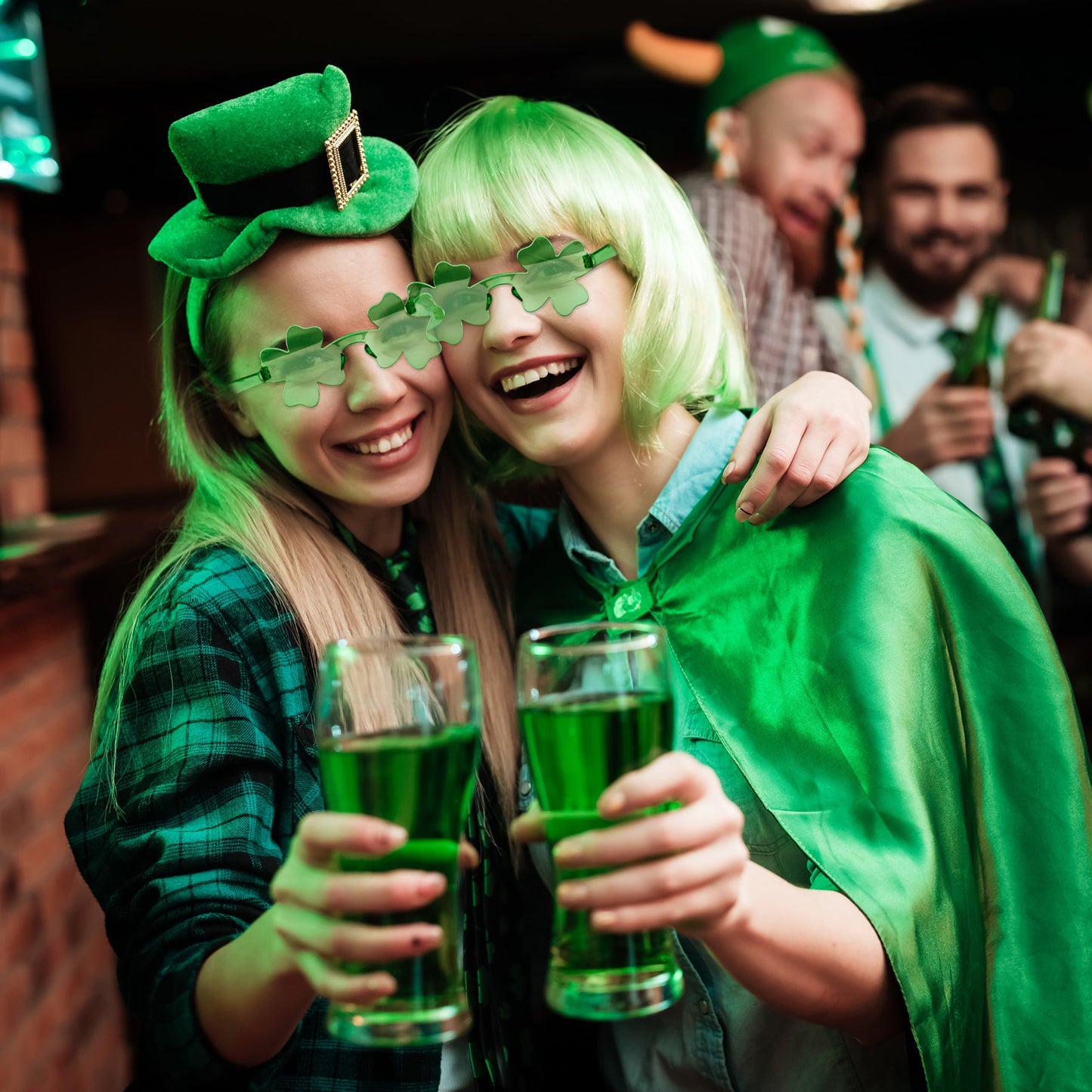 12 Pairs St. Patricks Day Shamrock Sunglasses, Shamrock Glasses Clover Eyewear, St Patrick Accessory Party Favor Supply