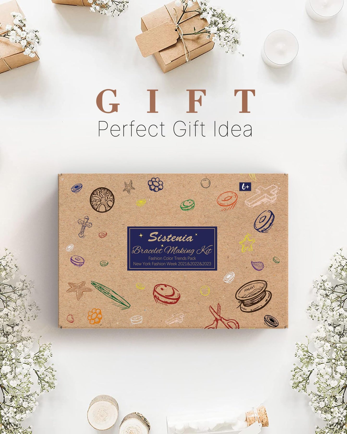 Bracelet Making Kit, 10,000 Pcs Polymer Clay Beads, 48 Colors Round Letter Beads Jewelry Making Kit Friendship Bracelets Heshi Beads with Charms Strings Crafts Gift for Girls Adults