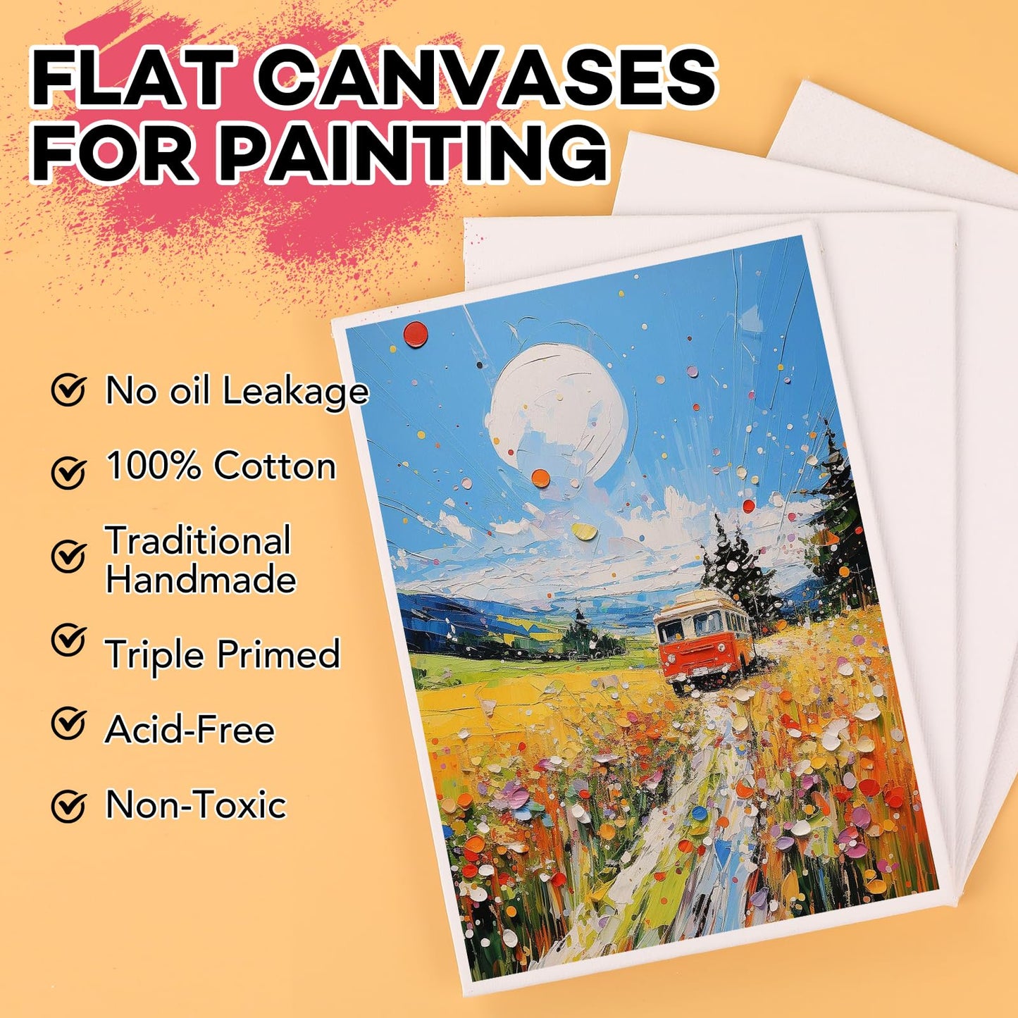 5x7IN Small Canvases for Painting, 30 Pack Mini Canvas Boards for Painting Canvas Primed Acid Free Mini Blank Canvas Panels for Oil Paint,Watercolor,Acrylic Paint,Gouache&Tempera.