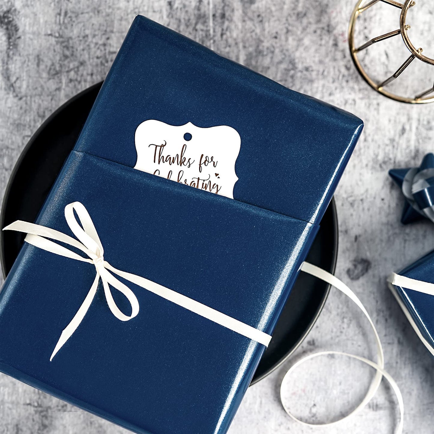Wrapping Paper Roll - Mini Roll - 17 Inch X 33 Feet - Royal Blue Pearlized Paper for Birthday, Holiday, Wedding, Baby Shower